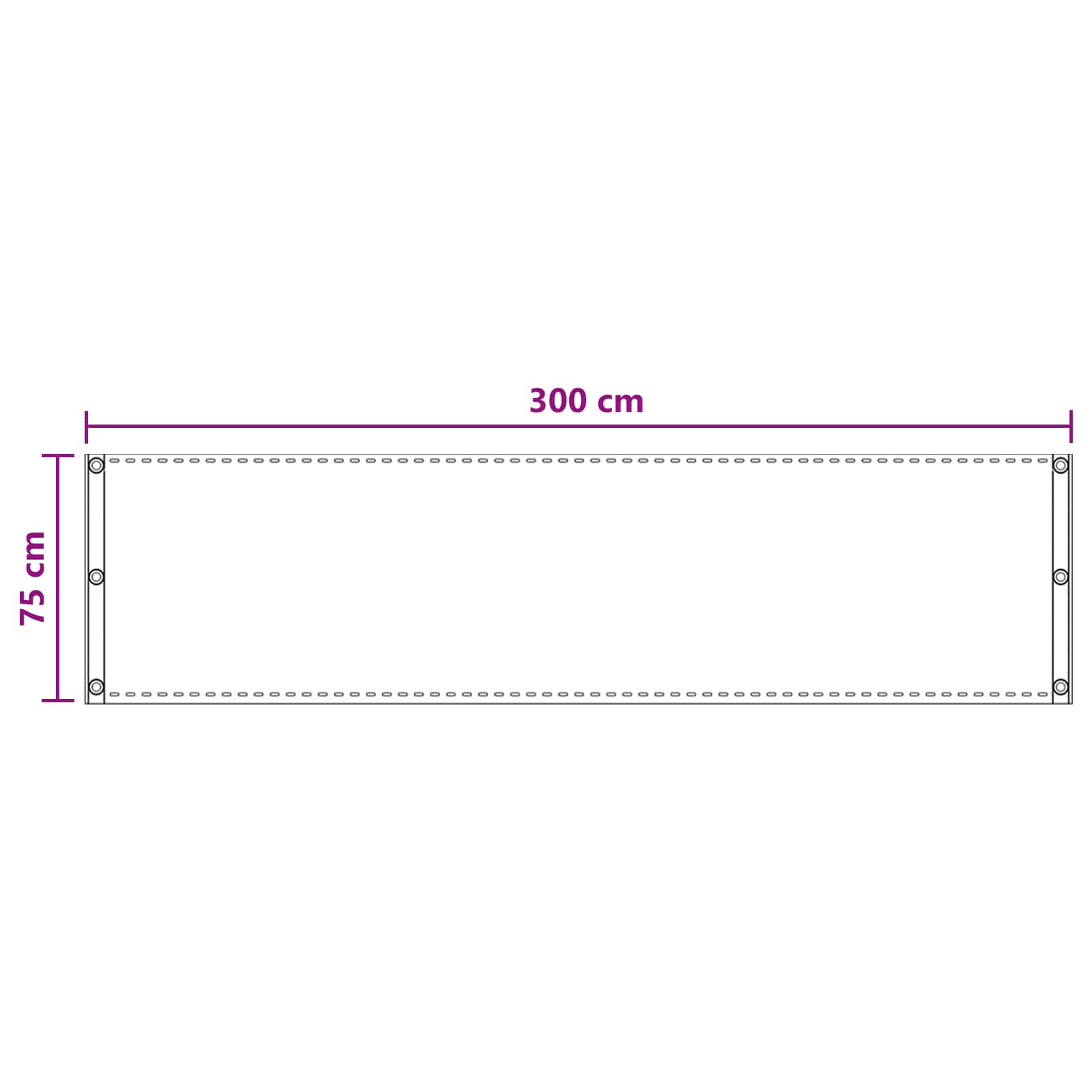 Balkon Scherm Zand 75 x 300 cm HDPE en Aluminium is nu te koop bij PeponiXL, paradijselijk wonen!