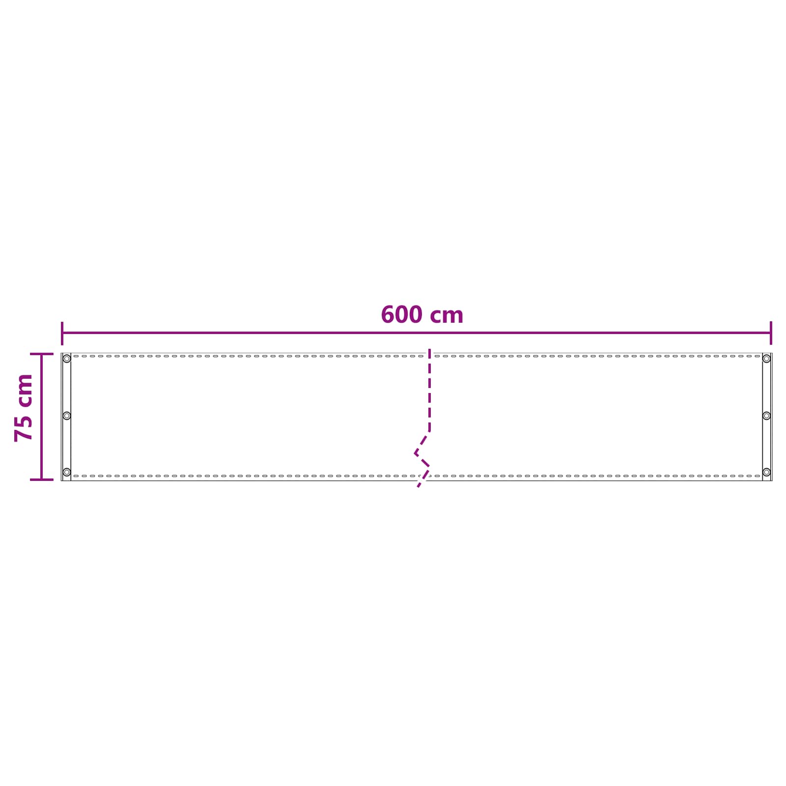 Balkon Scherm Zand 75 x 600 cm HDPE en Aluminium is nu te koop bij PeponiXL, paradijselijk wonen!