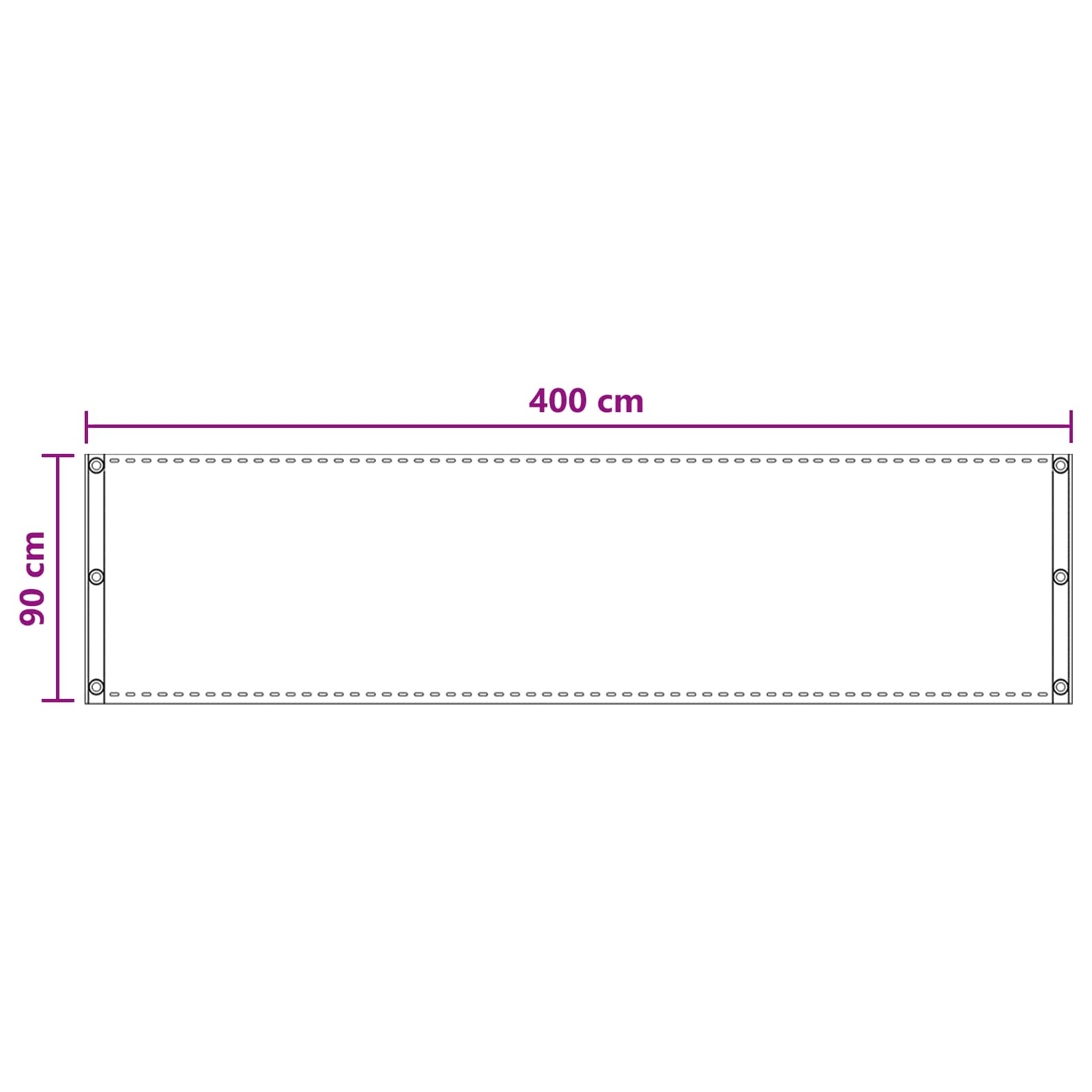 Balkon Scherm Zand 90 x 400 cm HDPE en Aluminium is nu te koop bij PeponiXL, paradijselijk wonen!