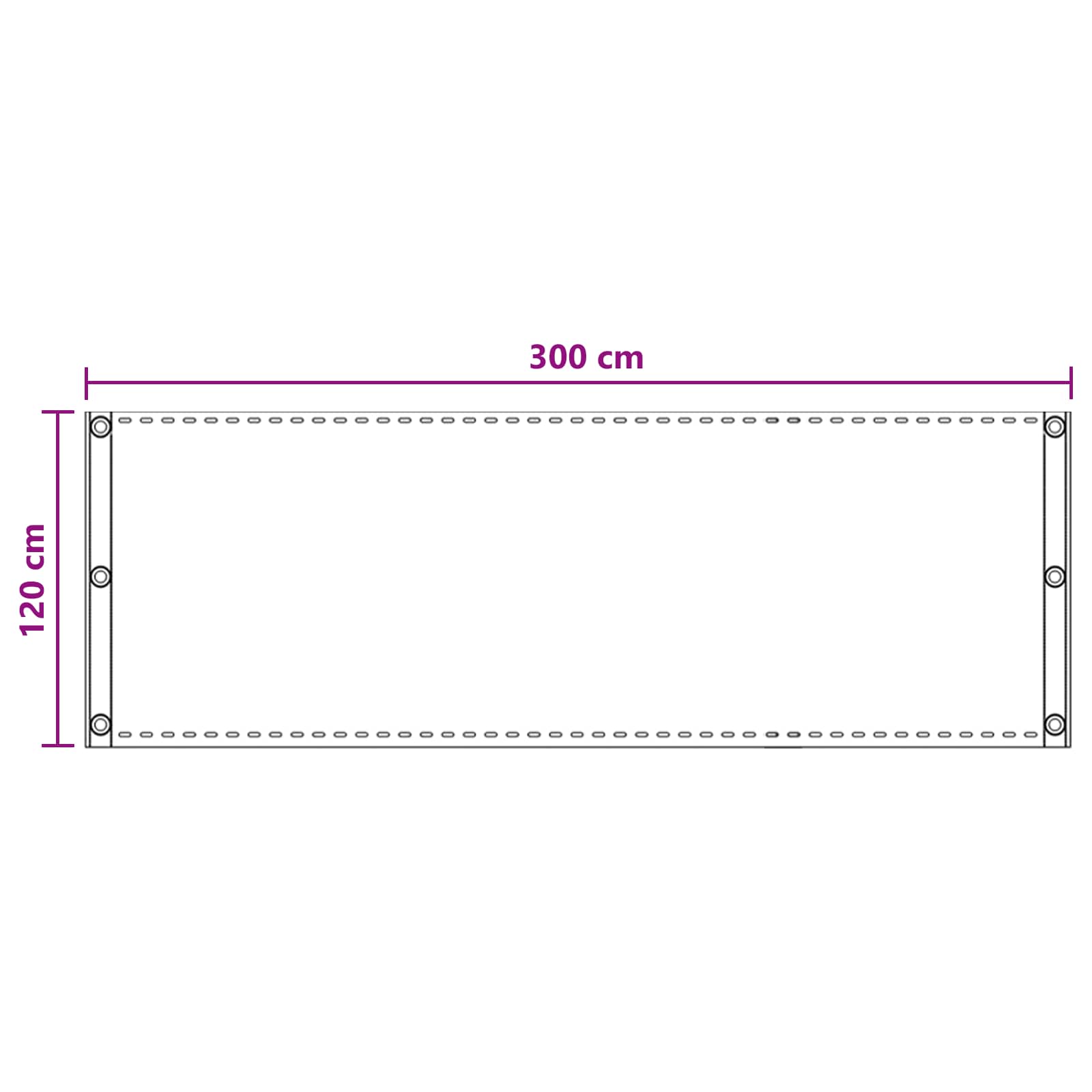 Balkon Scherm Zand 120 x 300 cm HDPE en Aluminium is nu te koop bij PeponiXL, paradijselijk wonen!