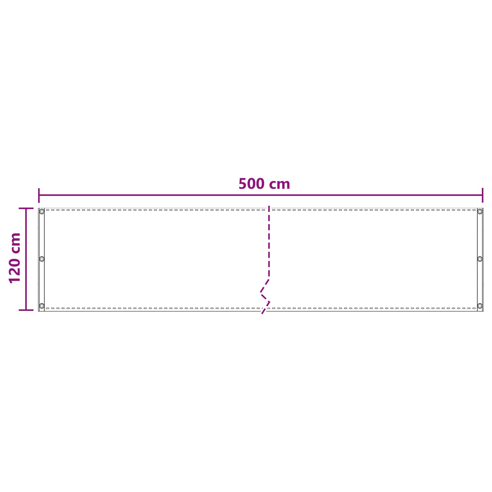 Balkon Scherm Zand 120 x 500 cm HDPE en Aluminium is nu te koop bij PeponiXL, paradijselijk wonen!