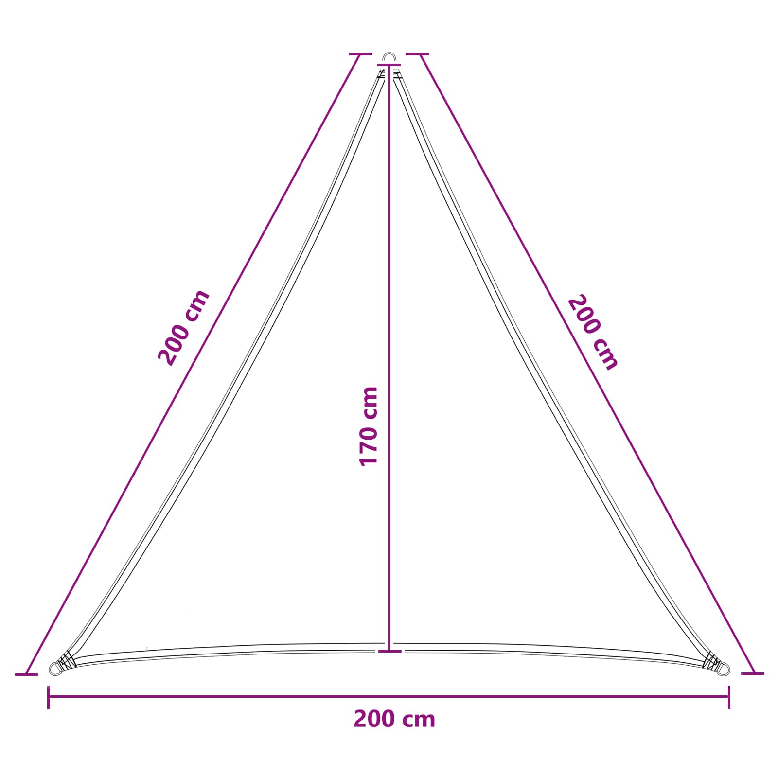 Zonneschaduwzeil Lichtgroen 2 x 2 x 2 m HDPE is nu te koop bij PeponiXL, paradijselijk wonen!