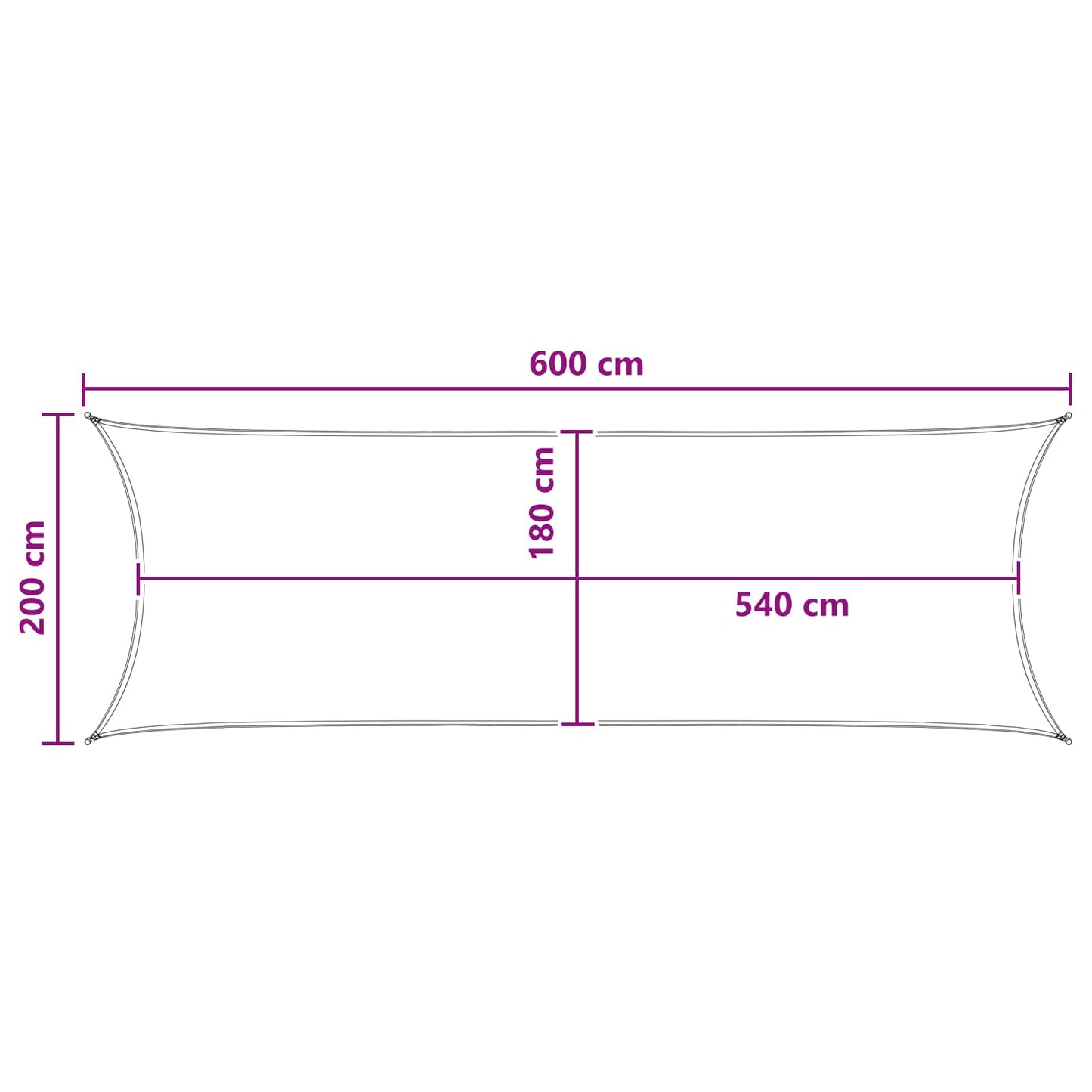 Zonneschaduwzeil Geel en Wit 2 x 6 m HDPE is nu te koop bij PeponiXL, paradijselijk wonen!