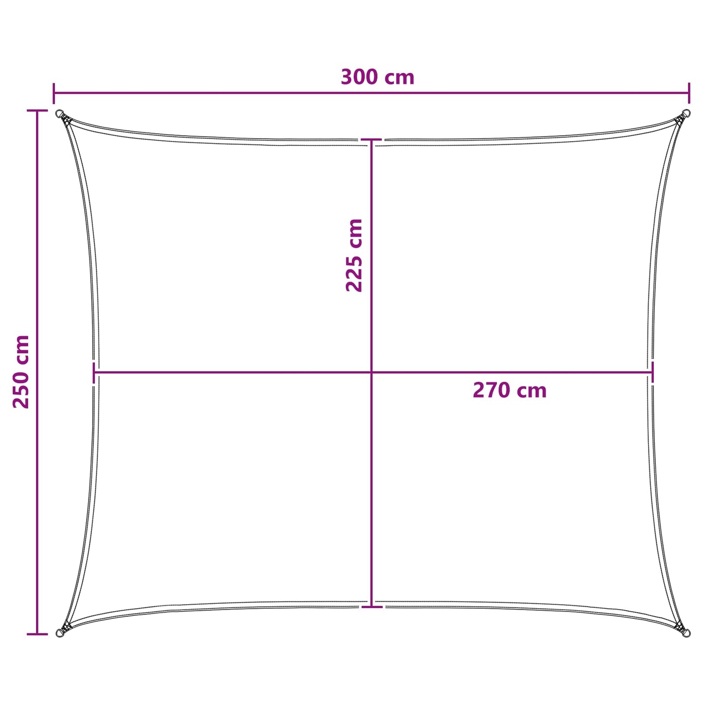 Zonneschaduwzeil Geel en Wit 2,5 x 3 m HDPE is nu te koop bij PeponiXL, paradijselijk wonen!