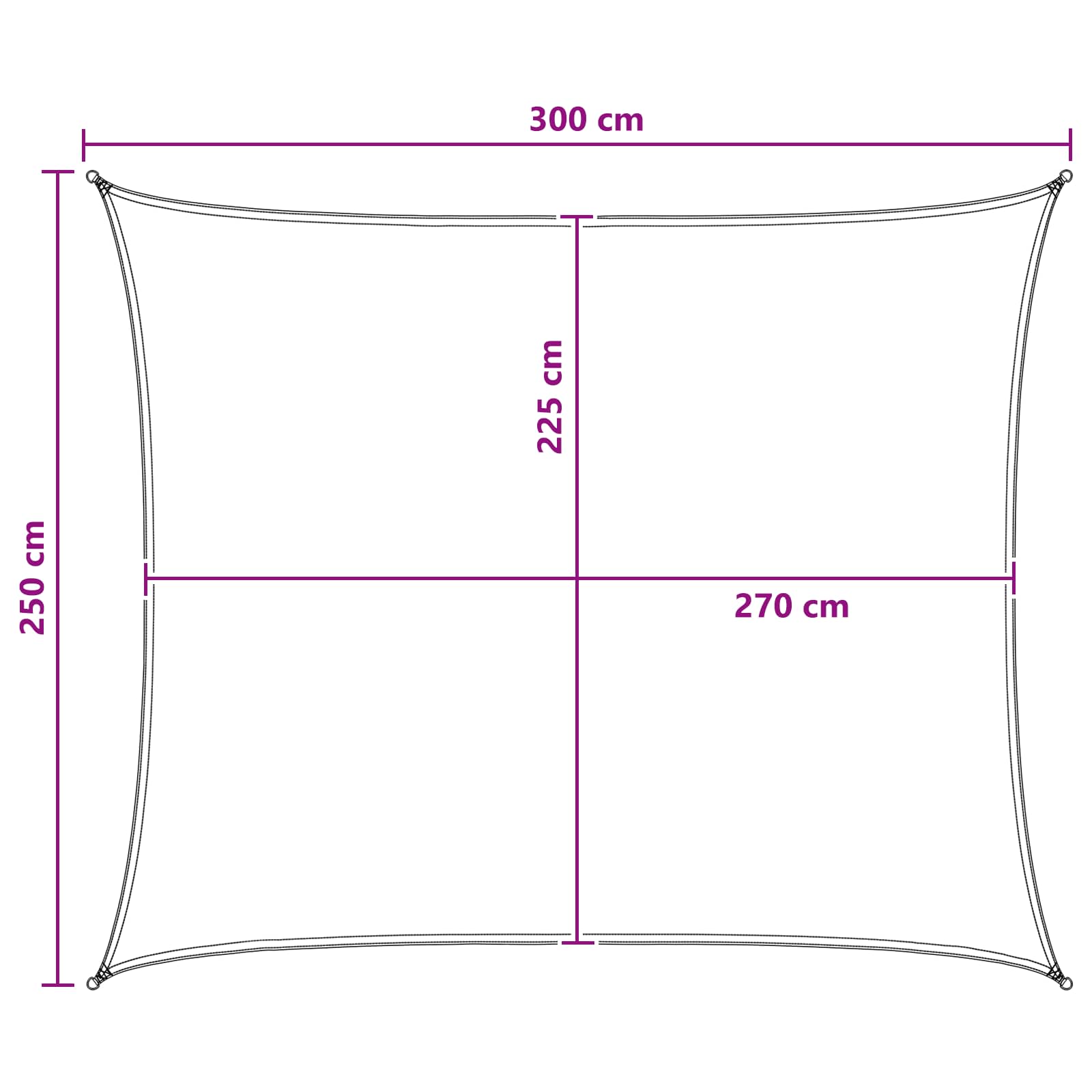 Zonneschaduwzeil Geel en Wit 2,5 x 3 m HDPE is nu te koop bij PeponiXL, paradijselijk wonen!