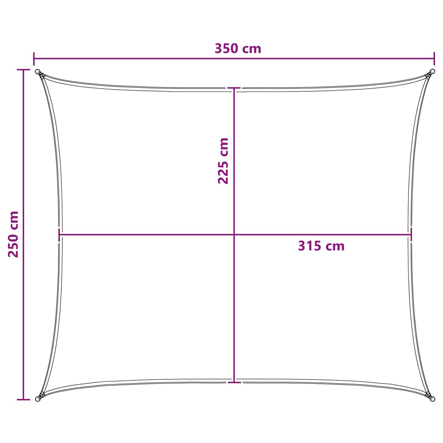 Zonneschaduwzeil Geel en Wit 2,5 x 3,5 m HDPE is nu te koop bij PeponiXL, paradijselijk wonen!
