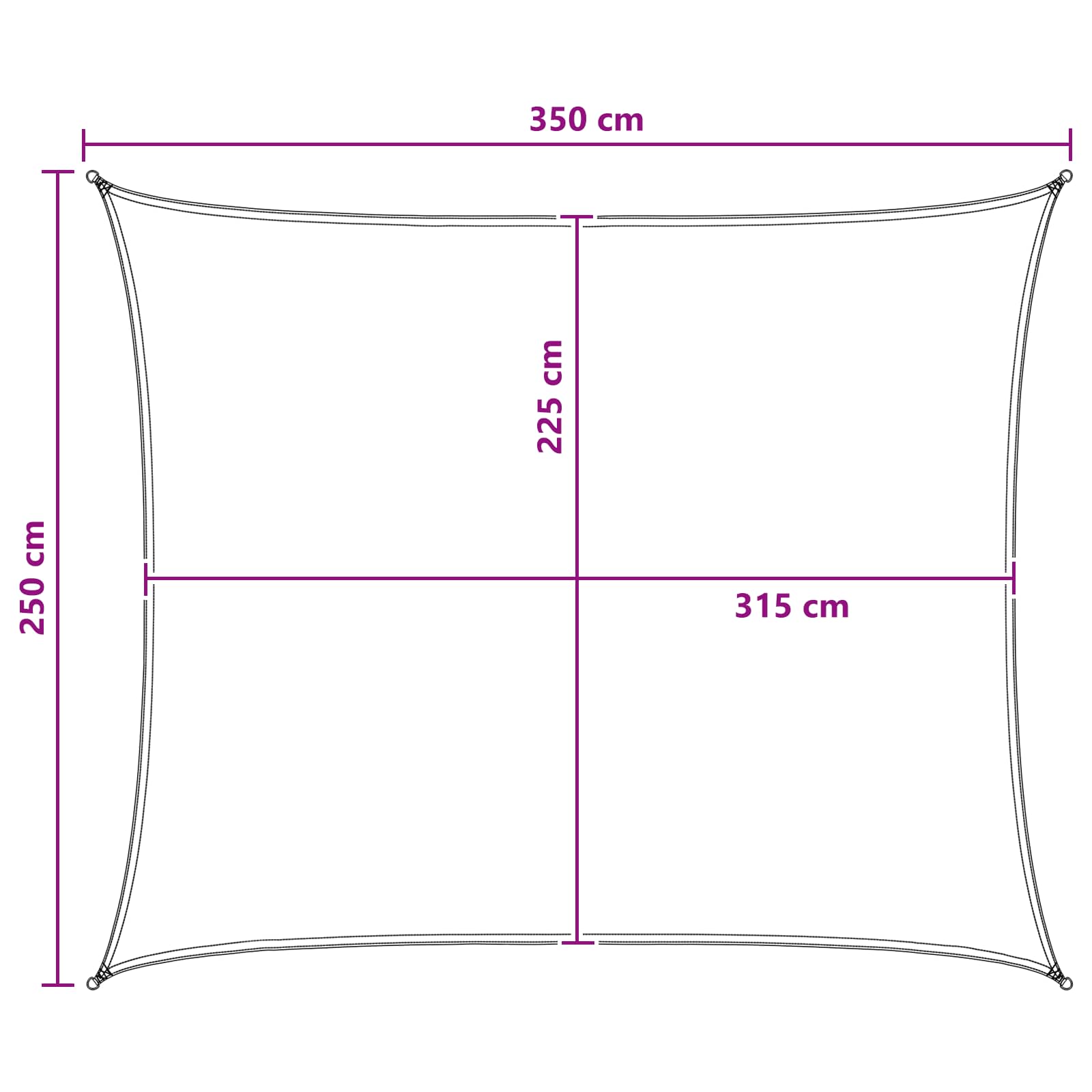 Zonneschaduwzeil Geel en Wit 2,5 x 3,5 m HDPE is nu te koop bij PeponiXL, paradijselijk wonen!