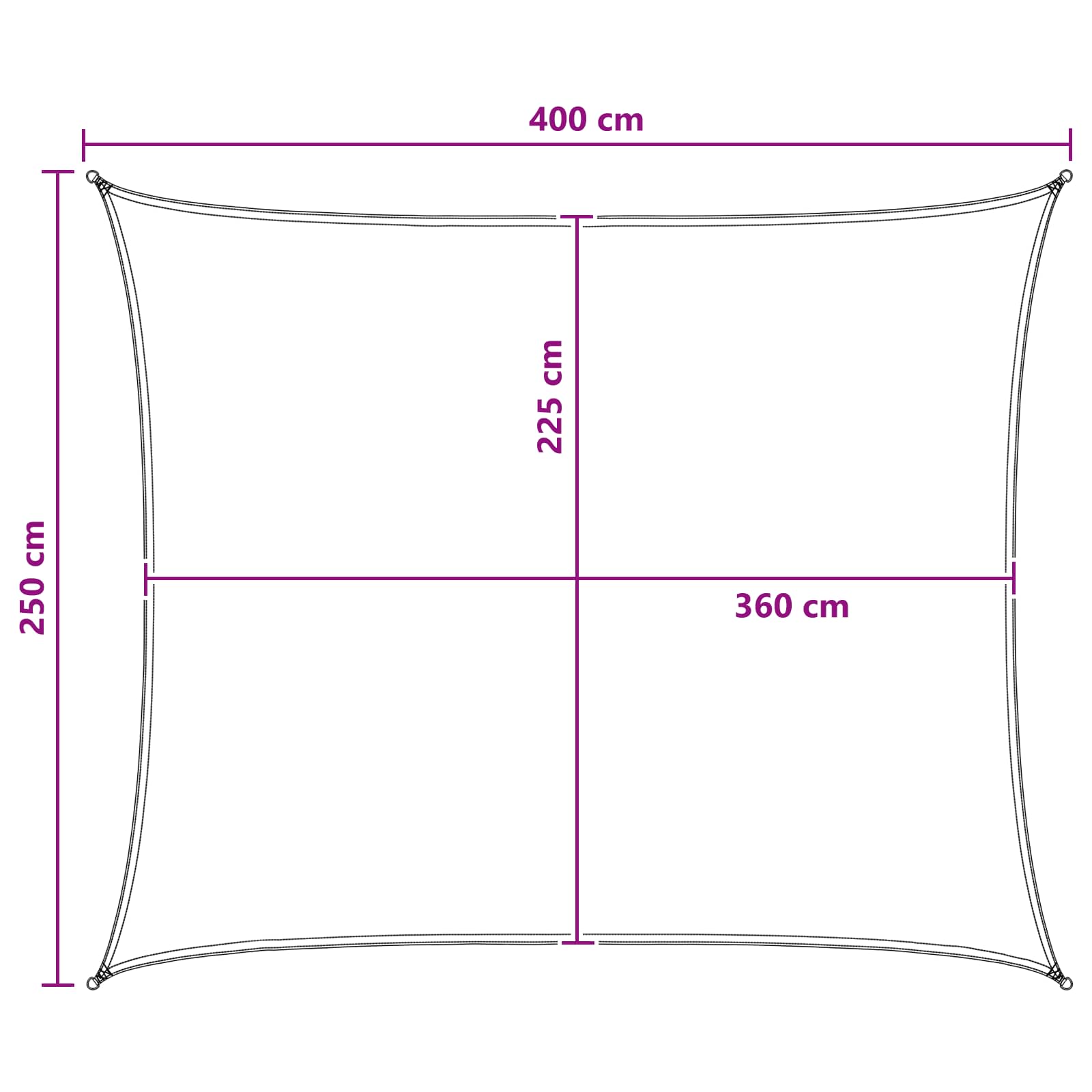 Zonneschaduwzeil Geel en Wit 2,5 x 4 m HDPE is nu te koop bij PeponiXL, paradijselijk wonen!