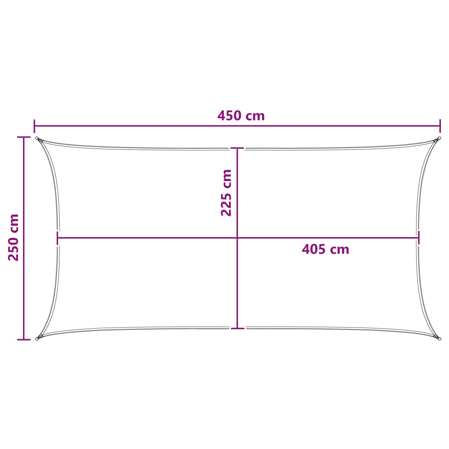 Zonneschaduwzeil Geel en Wit 2,5 x 4,5 m HDPE is nu te koop bij PeponiXL, paradijselijk wonen!