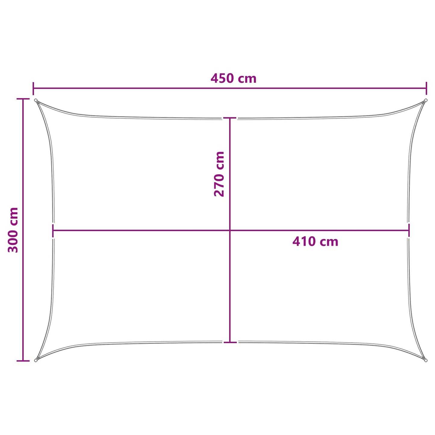 Zonneschaduwzeil Geel en Wit 3 x 4,5 m HDPE is nu te koop bij PeponiXL, paradijselijk wonen!