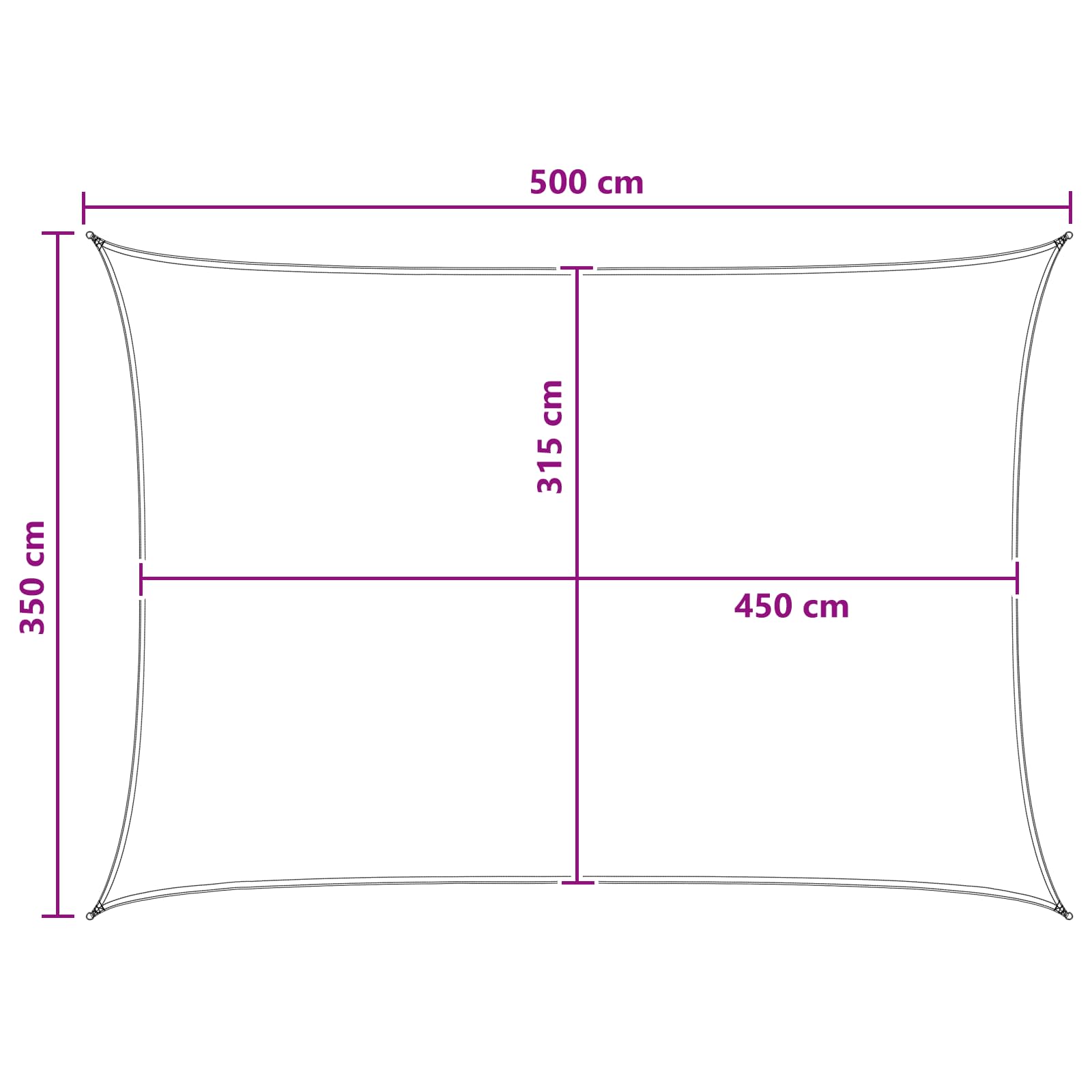 Zonneschaduwzeil Geel en Wit 3,5 x 5 m HDPE is nu te koop bij PeponiXL, paradijselijk wonen!