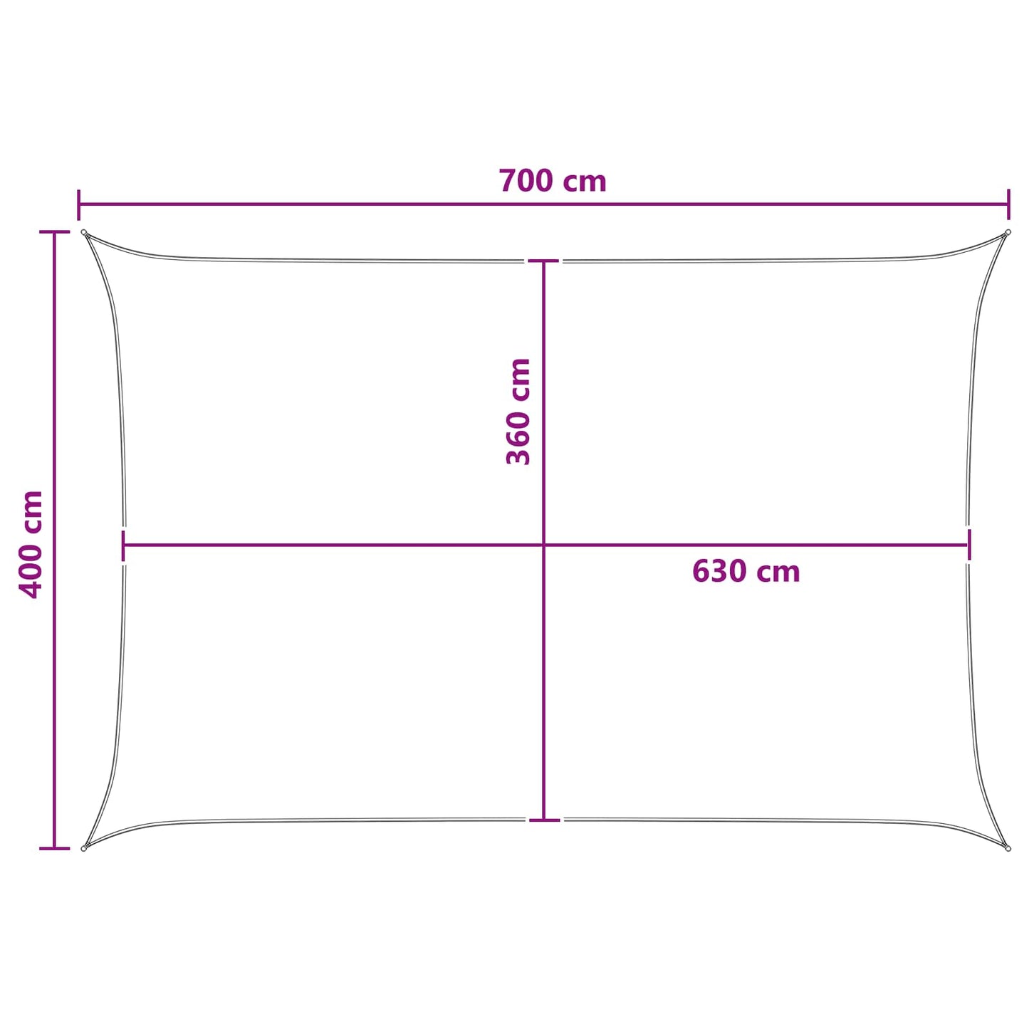 Zonneschaduwzeil Geel en Wit 4 x 7 m HDPE is nu te koop bij PeponiXL, paradijselijk wonen!