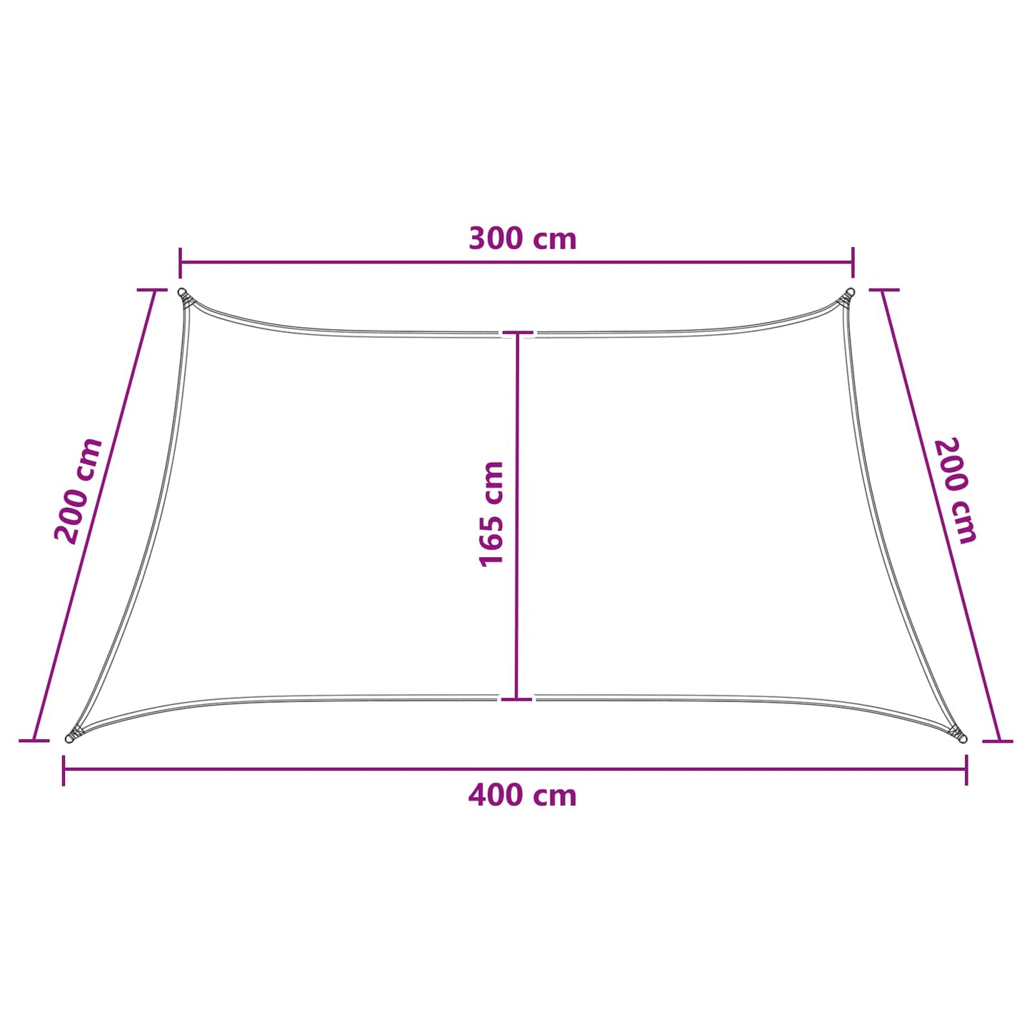 Zonneschaduwzeil Geel en Wit 3 / 4 x 2 m HDPE is nu te koop bij PeponiXL, paradijselijk wonen!