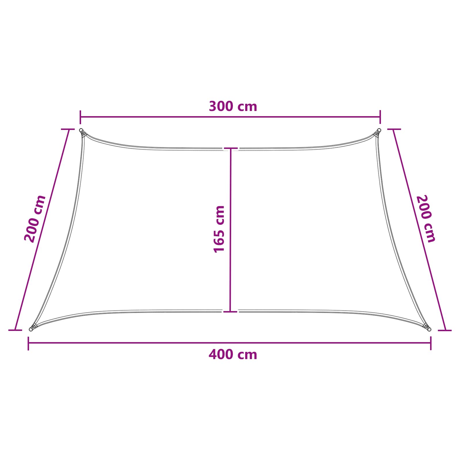 Zonneschaduwzeil Geel en Wit 3 / 4 x 2 m HDPE is nu te koop bij PeponiXL, paradijselijk wonen!
