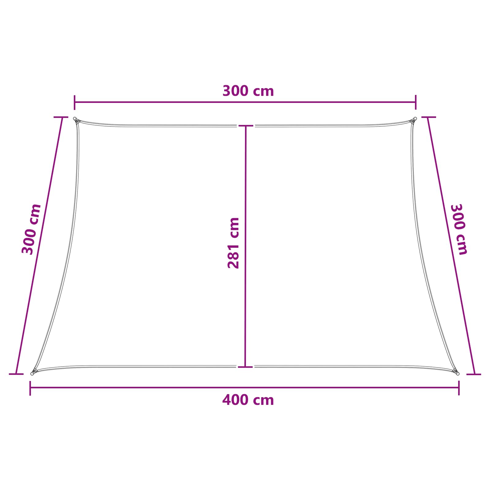 Zonneschaduwzeil Geel en Wit 3 / 4 x 3 m HDPE is nu te koop bij PeponiXL, paradijselijk wonen!