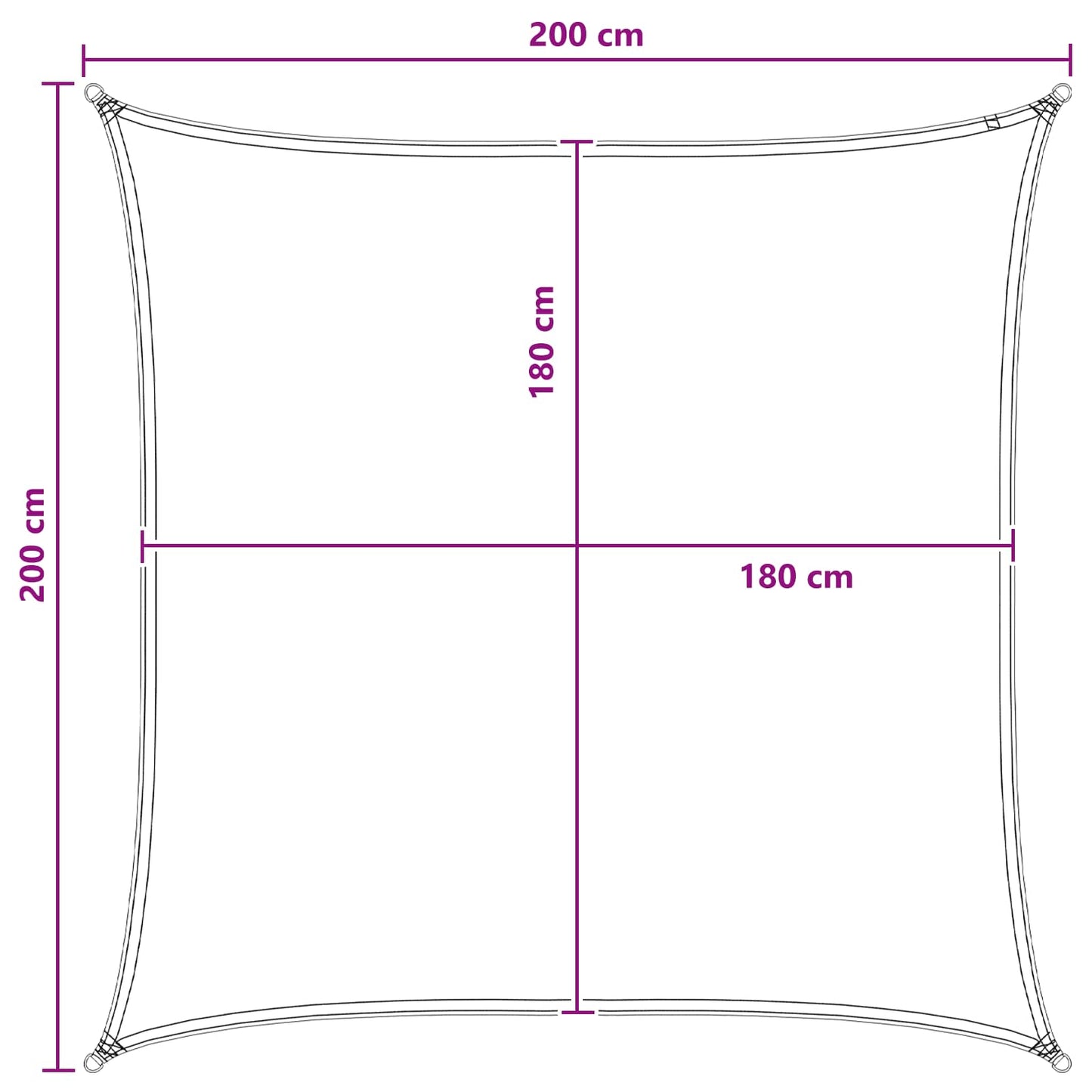 Zonneschaduwzeil Blauw en Wit 2 x 2 m HDPE is nu te koop bij PeponiXL, paradijselijk wonen!