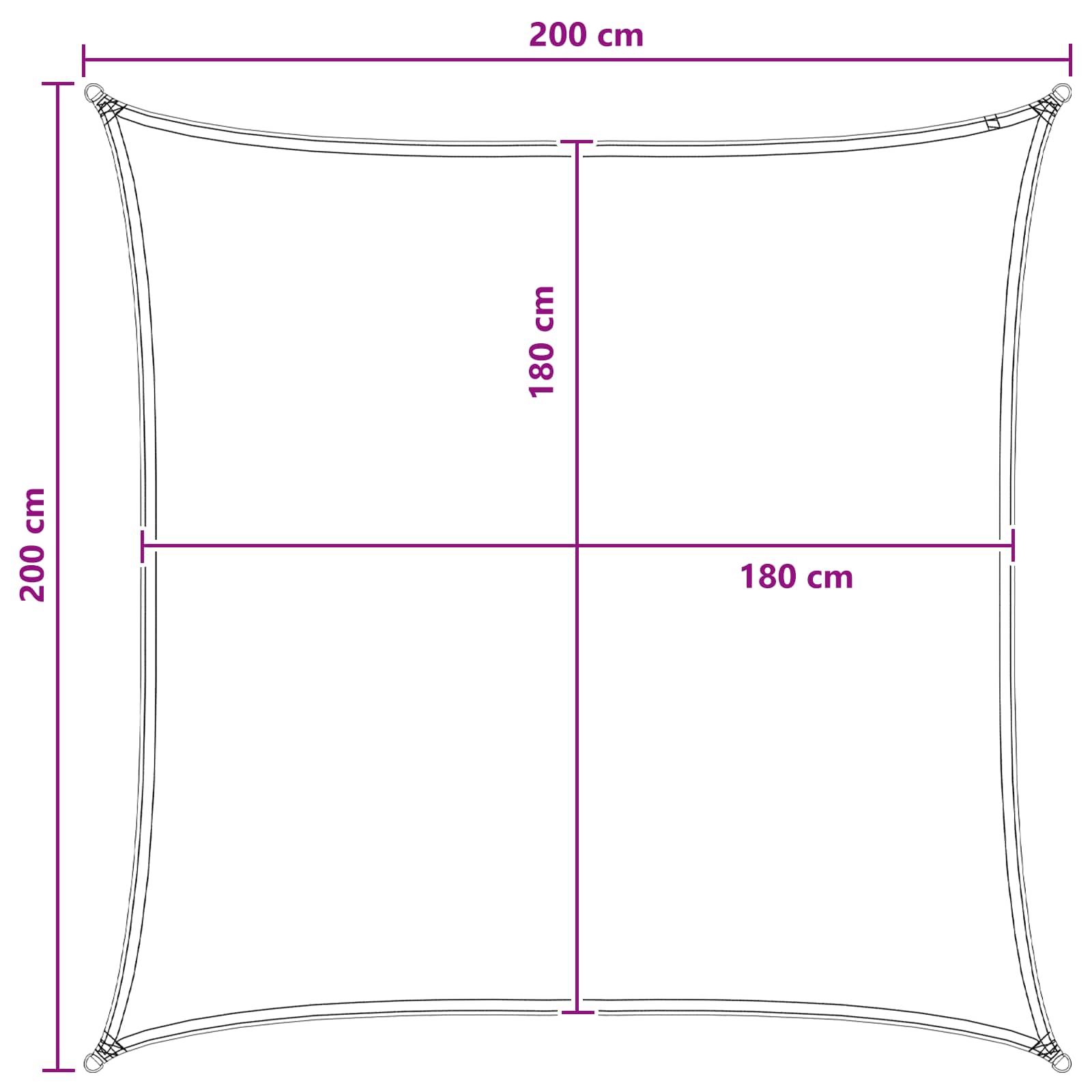 Zonneschaduwzeil Blauw en Wit 2 x 2 m HDPE is nu te koop bij PeponiXL, paradijselijk wonen!