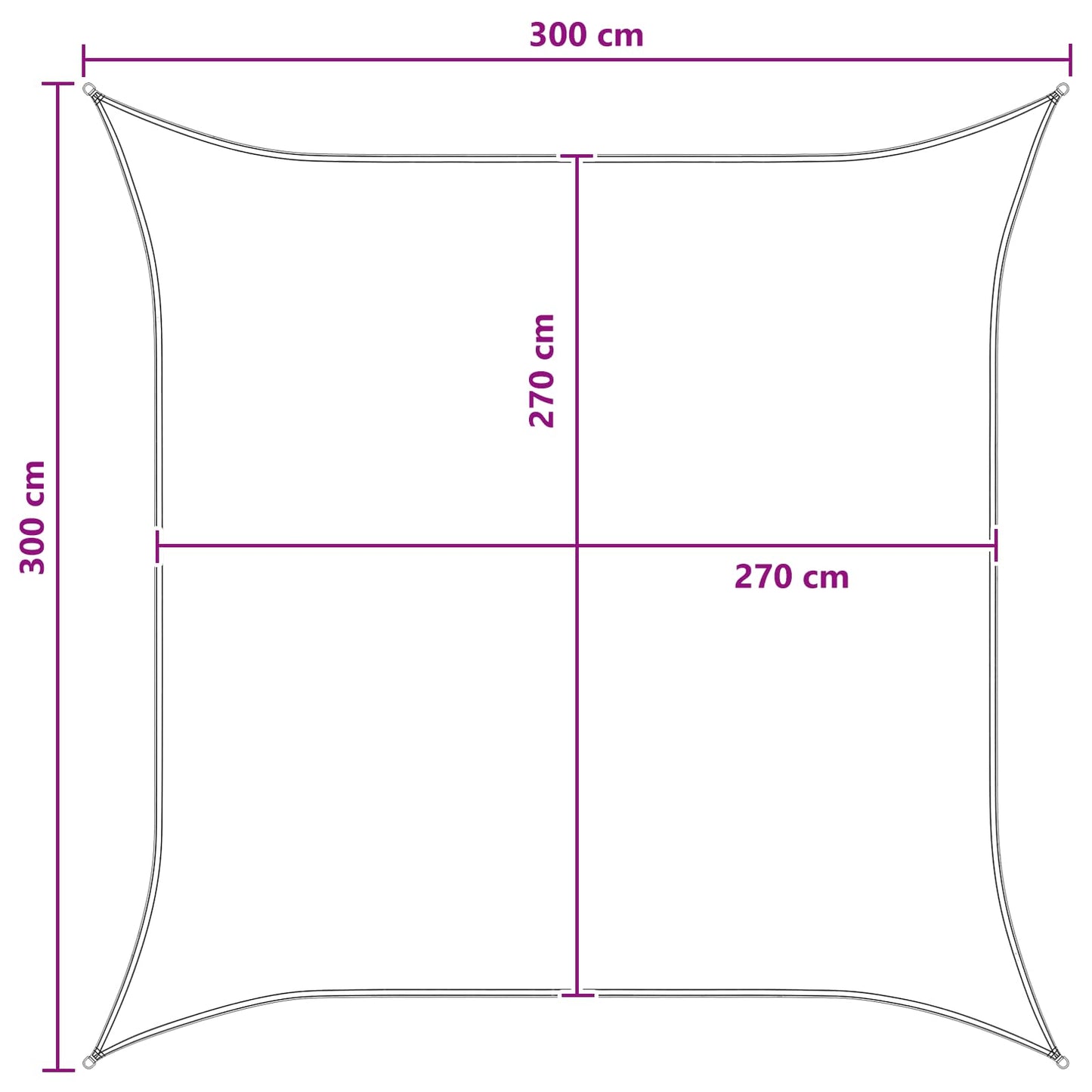 Zonneschaduwzeil Blauw en Wit 3 x 3 m HDPE is nu te koop bij PeponiXL, paradijselijk wonen!