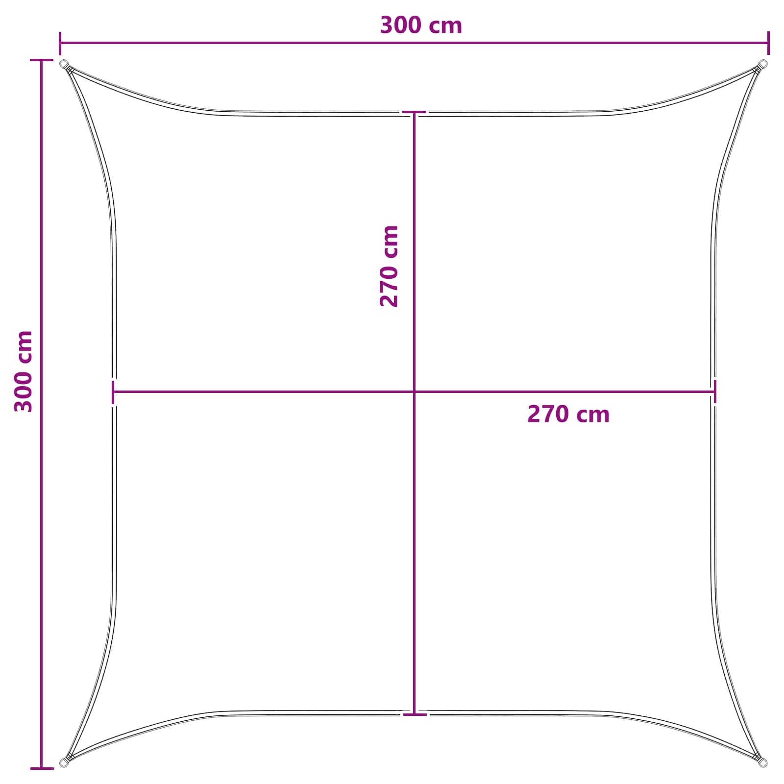 Zonneschaduwzeil Blauw en Wit 3 x 3 m HDPE is nu te koop bij PeponiXL, paradijselijk wonen!