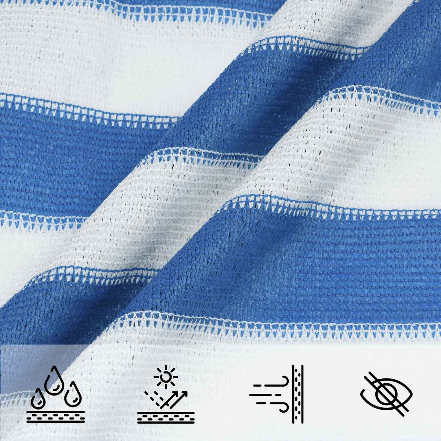 Zonneschaduwzeil Blauw en Wit 3,6 x 3,6 m HDPE is nu te koop bij PeponiXL, paradijselijk wonen!