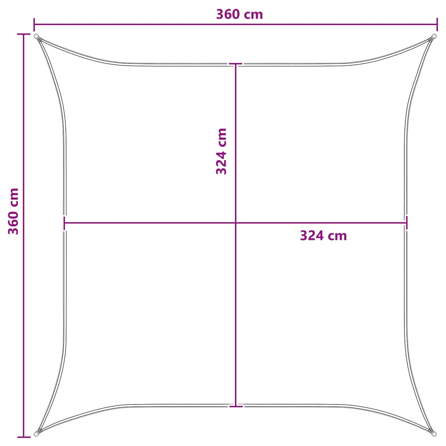 Zonneschaduwzeil Blauw en Wit 3,6 x 3,6 m HDPE is nu te koop bij PeponiXL, paradijselijk wonen!