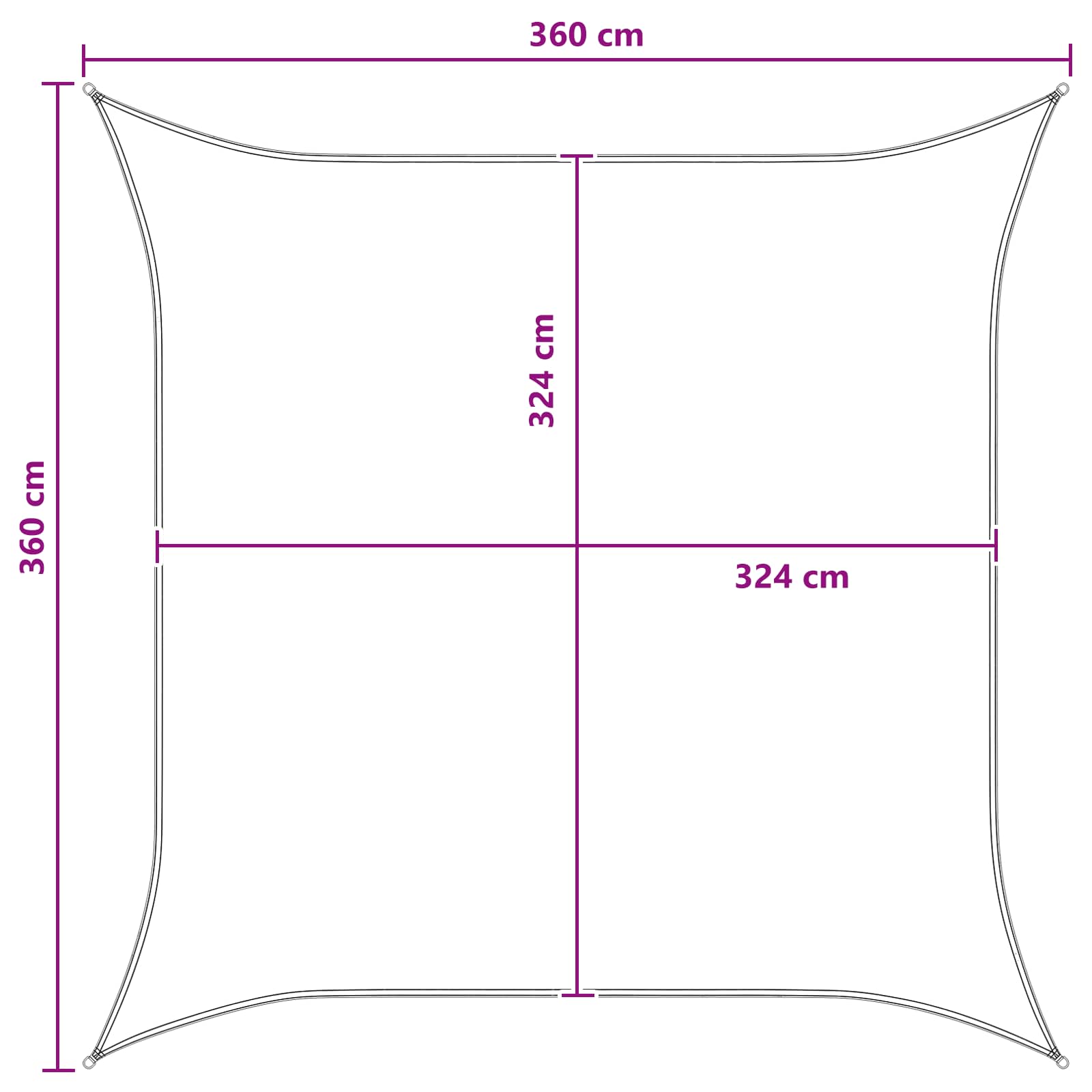 Zonneschaduwzeil Blauw en Wit 3,6 x 3,6 m HDPE is nu te koop bij PeponiXL, paradijselijk wonen!