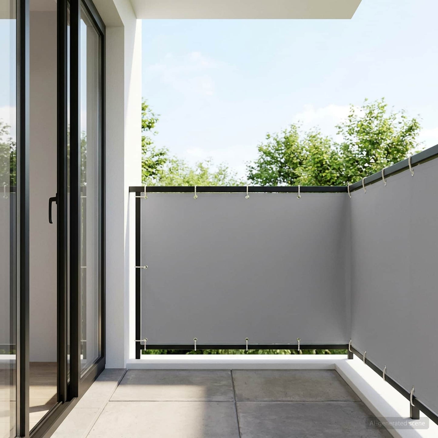 Balkon Privacy Scherm 150 x 200 cm Stof met PU-coating is nu te koop bij PeponiXL, paradijselijk wonen!