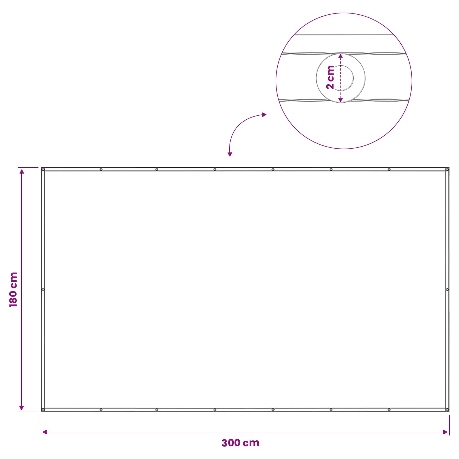 Balkon Privacy Scherm 180 x 300 cm Stof met PU-coating is nu te koop bij PeponiXL, paradijselijk wonen!