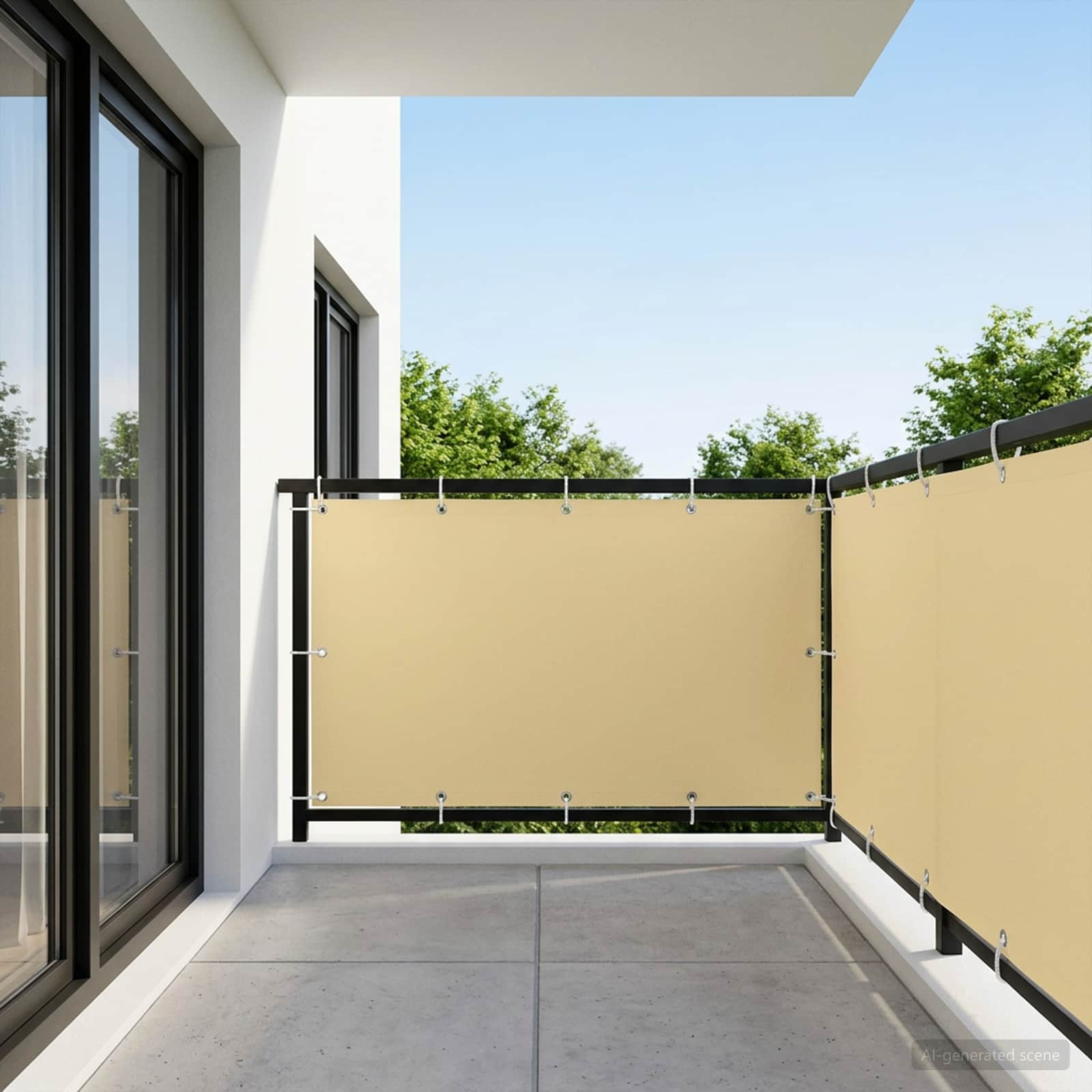 Balkon Privacy Scherm 150 x 400 cm Stof met PU-coating Zand is nu te koop bij PeponiXL, paradijselijk wonen!