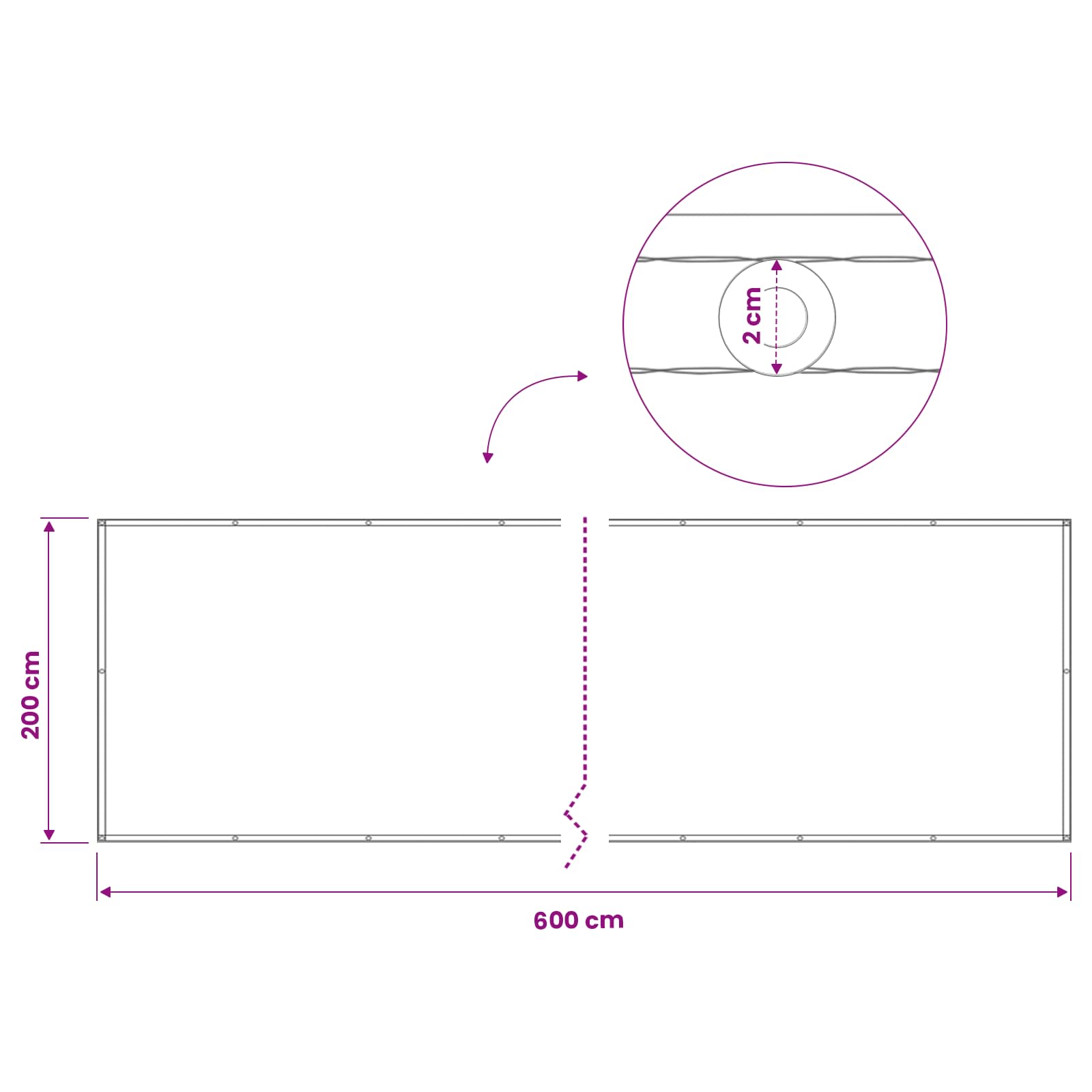 Balkon Privacy Scherm 200 x 600 cm Stof met PU-coating Zand is nu te koop bij PeponiXL, paradijselijk wonen!
