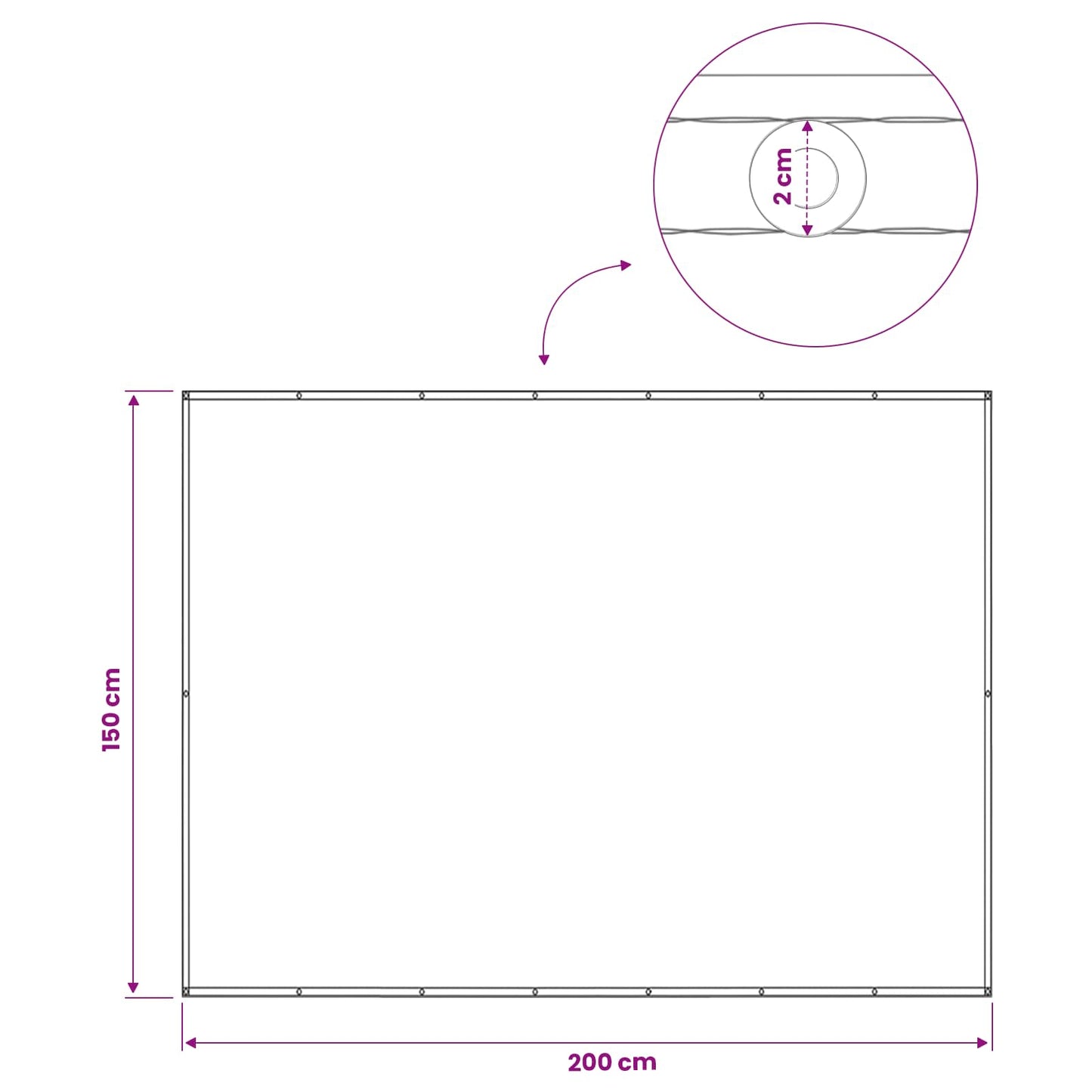Balkon Privacy Scherm 150 x 200 cm Stof met PU-coating is nu te koop bij PeponiXL, paradijselijk wonen!