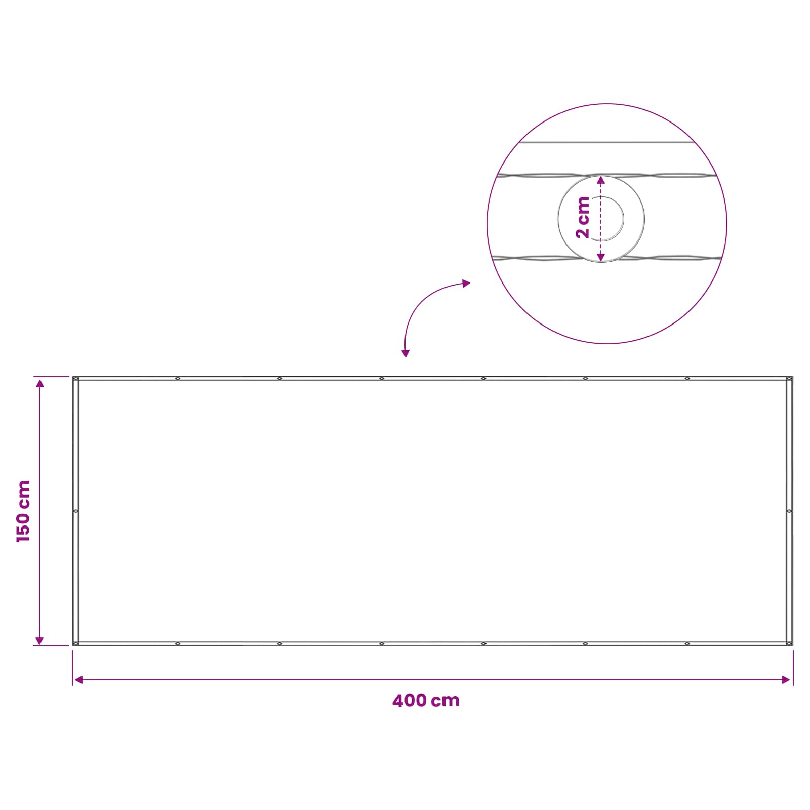 Balkon Privacy Scherm 150 x 400 cm Stof met PU-coating is nu te koop bij PeponiXL, paradijselijk wonen!