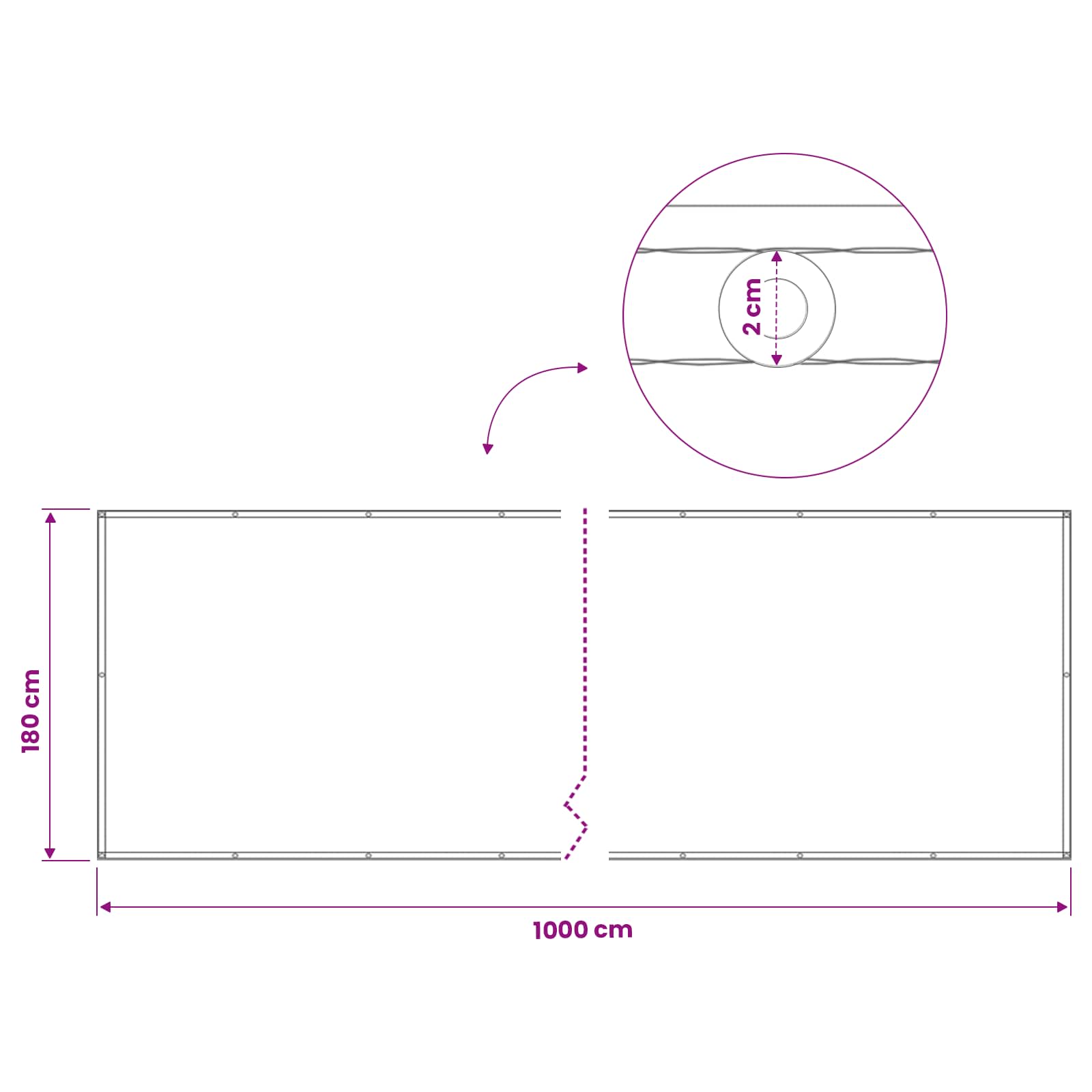 Balkon Privacy Scherm 180 x 1000 cm Stof met PU-coating is nu te koop bij PeponiXL, paradijselijk wonen!