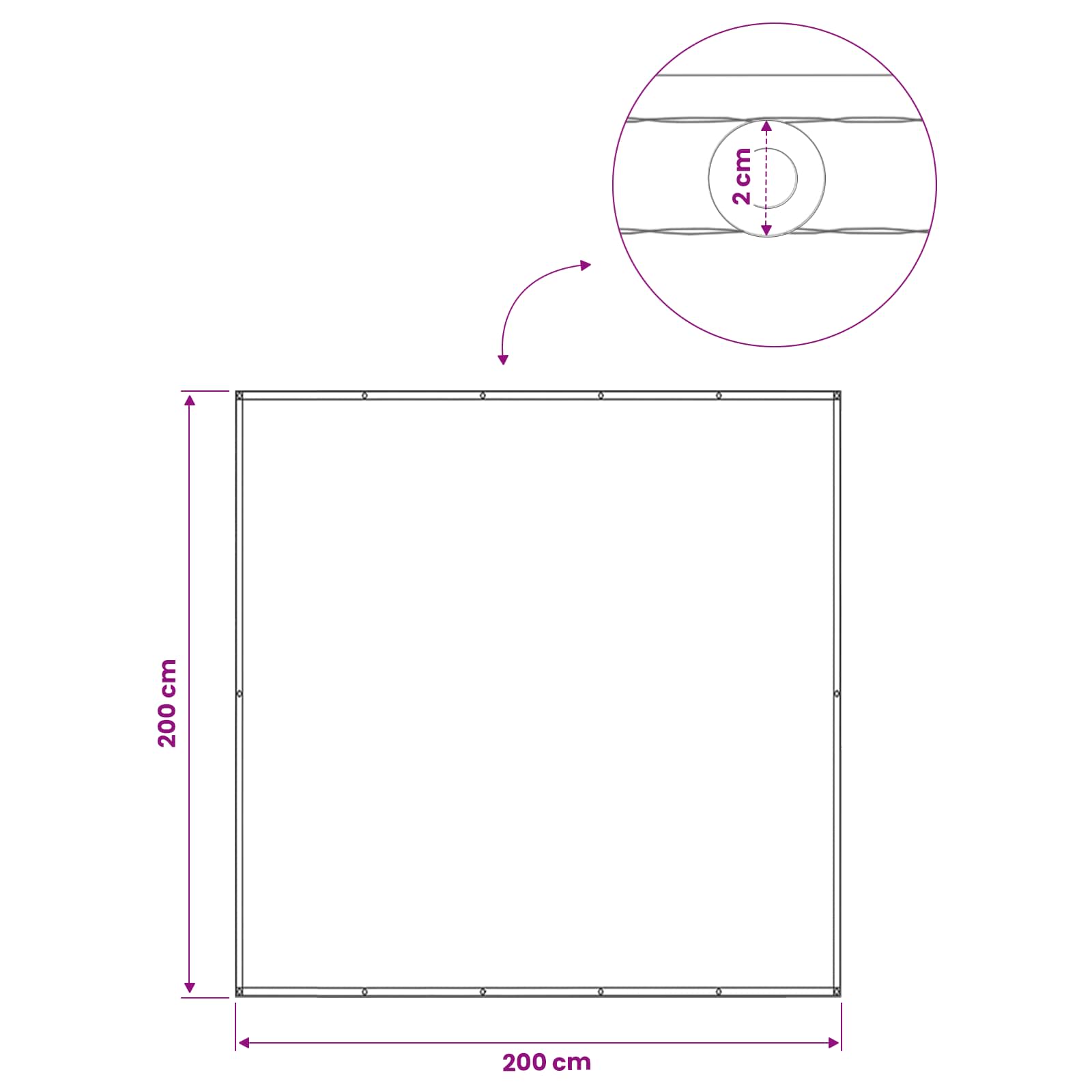 Balkon Privacy Scherm 200 x 200 cm Stof met PU-coating is nu te koop bij PeponiXL, paradijselijk wonen!