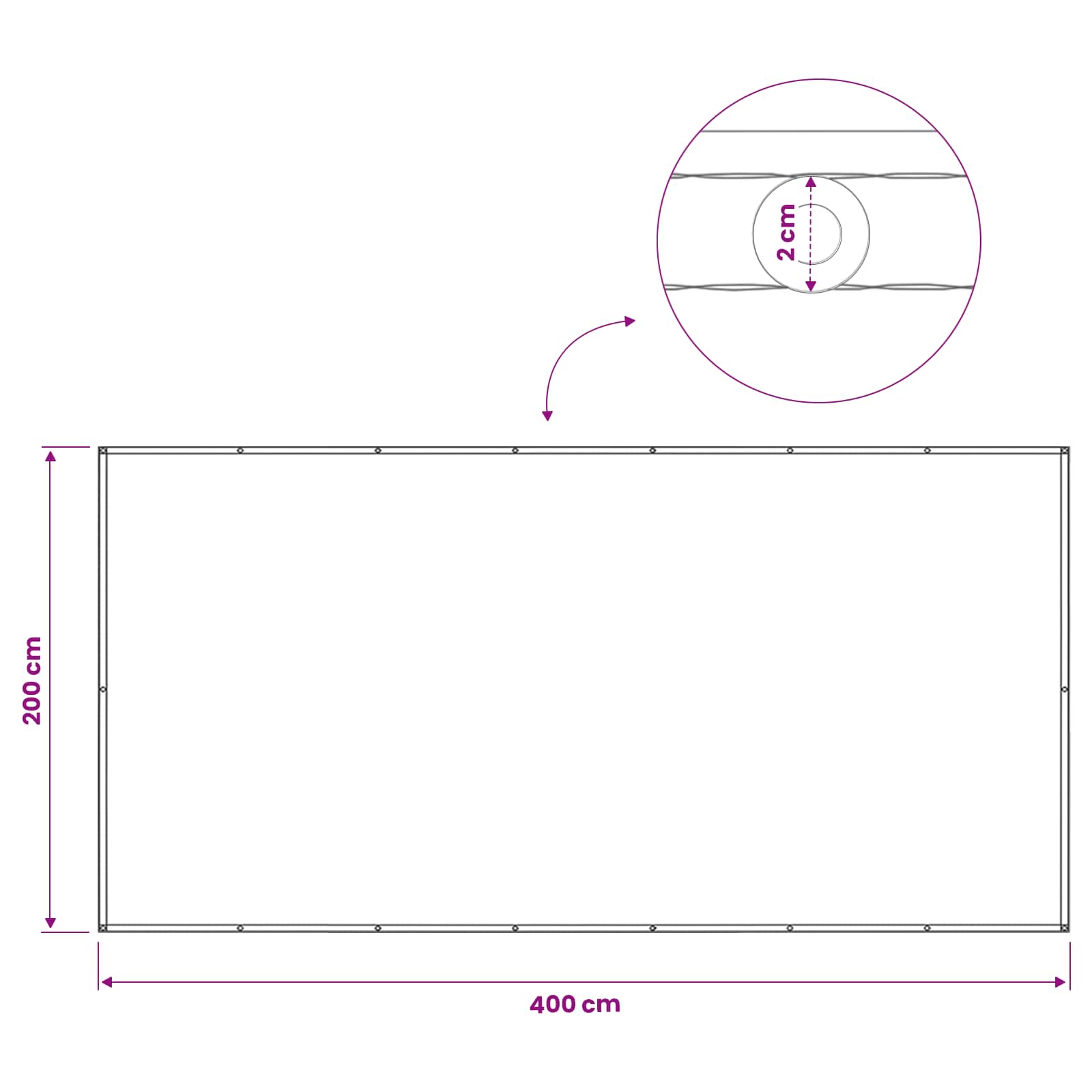 Balkon Privacy Scherm 200 x 400 cm Stof met PU-coating is nu te koop bij PeponiXL, paradijselijk wonen!