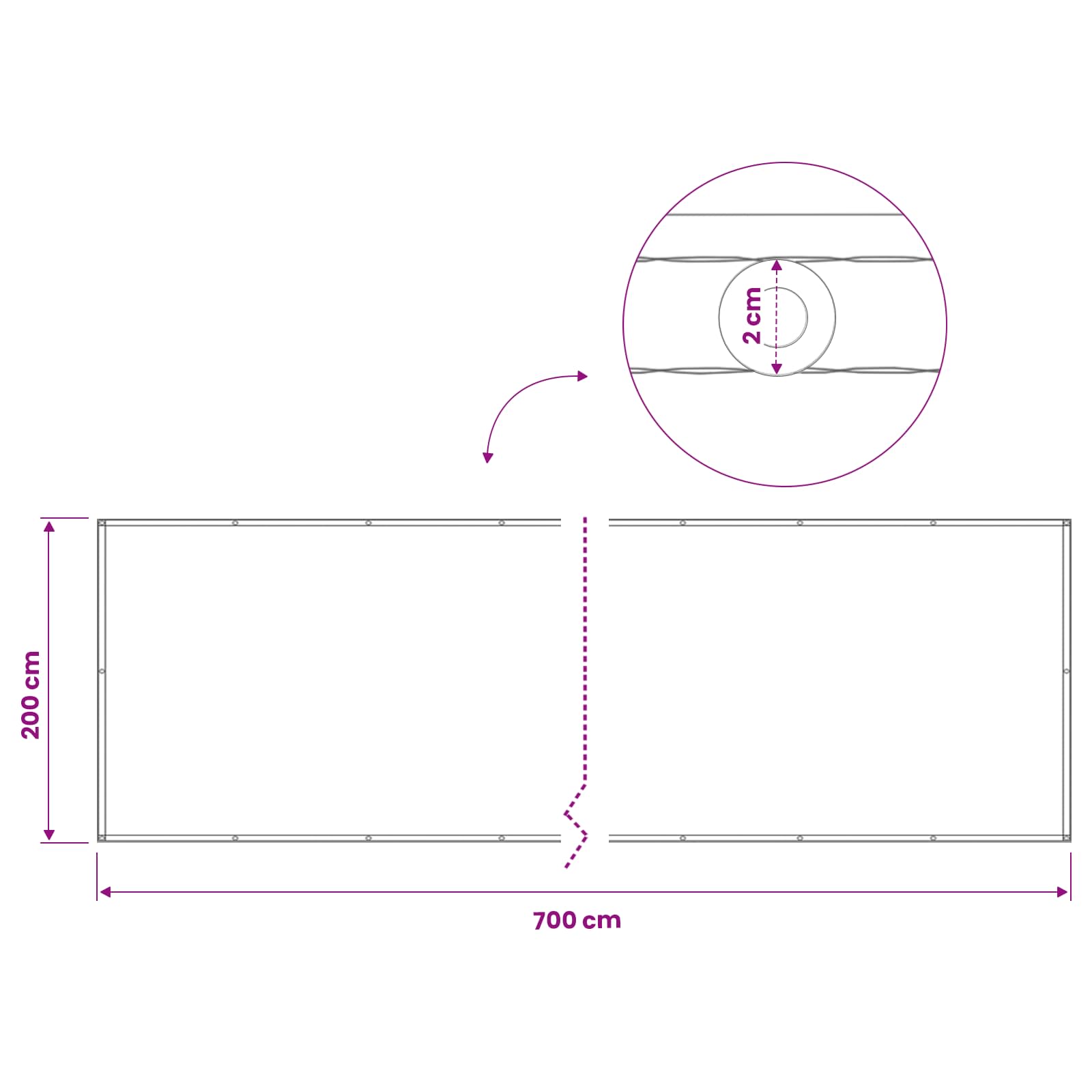 Balkon Privacy Scherm 200 x 700 cm Stof met PU-coating is nu te koop bij PeponiXL, paradijselijk wonen!
