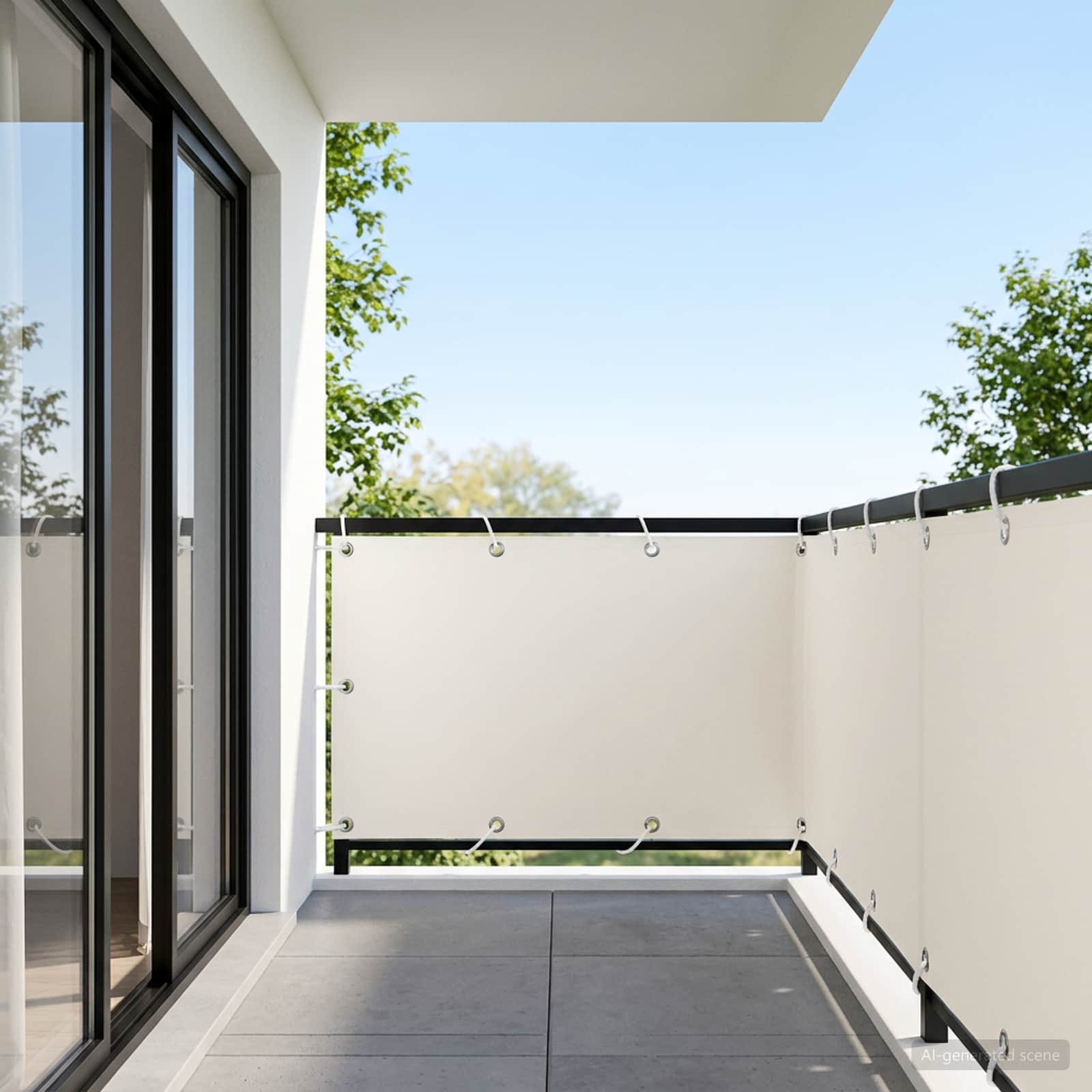 Balkon Privacy Scherm 150 x 200 cm Stof met PU-coating Wit is nu te koop bij PeponiXL, paradijselijk wonen!