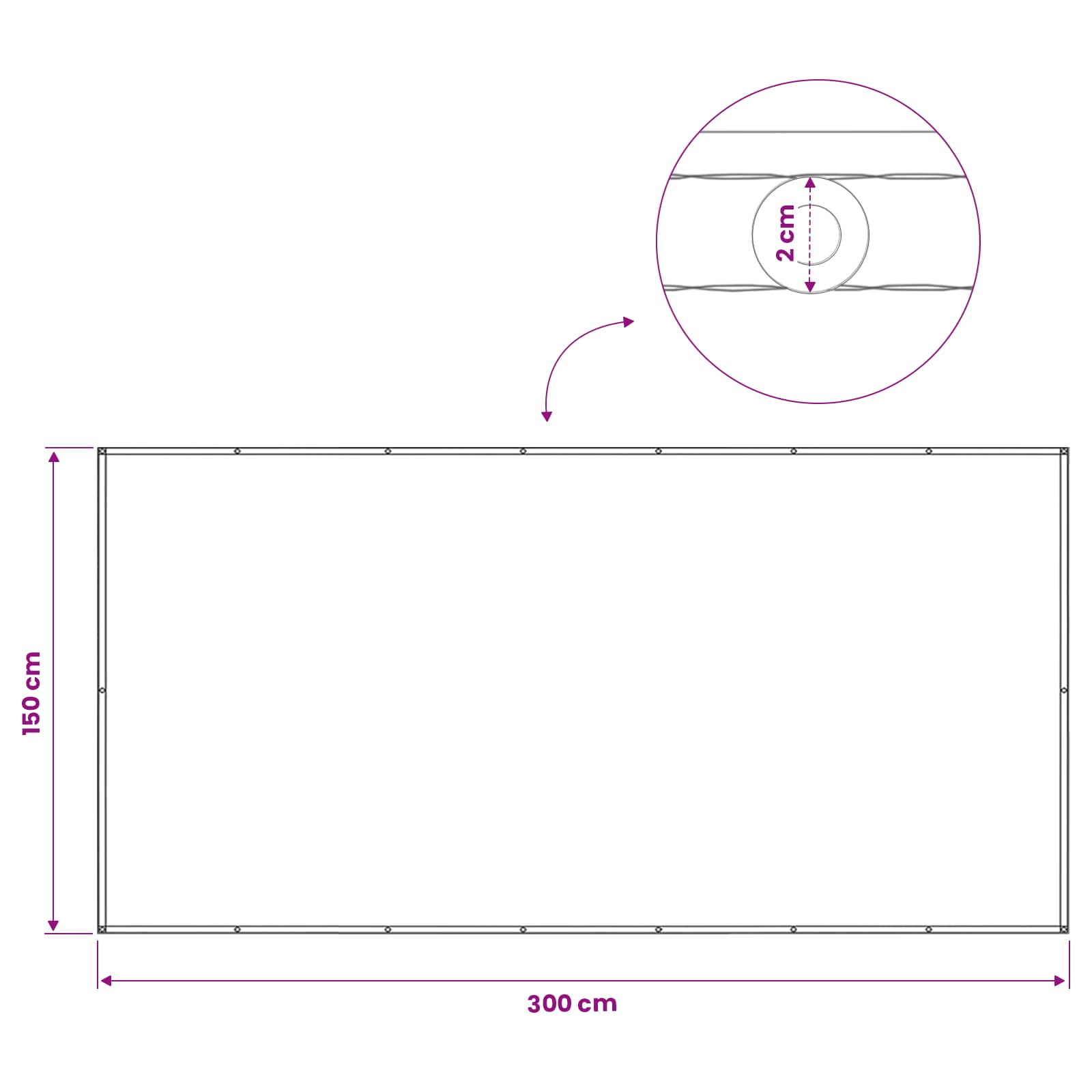 Balkon Privacy Scherm 150 x 300 cm Stof met PU-coating Wit is nu te koop bij PeponiXL, paradijselijk wonen!