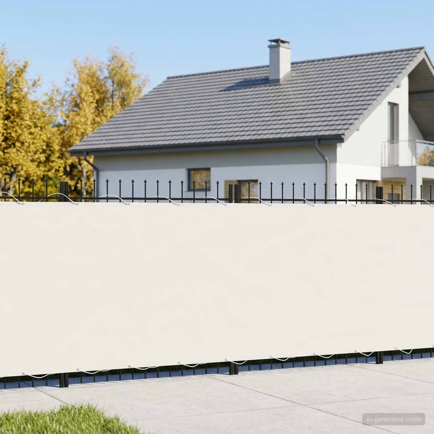 Balkon Privacy Scherm 180 x 600 cm Stof met PU-coating Wit is nu te koop bij PeponiXL, paradijselijk wonen!