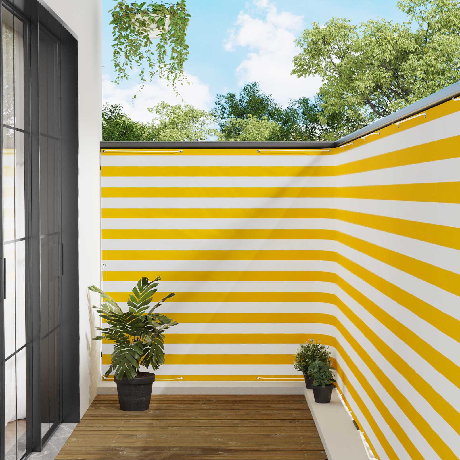 Balkon Privacy Scherm 150 x 200 cm Stof met PU-coating is nu te koop bij PeponiXL, paradijselijk wonen!
