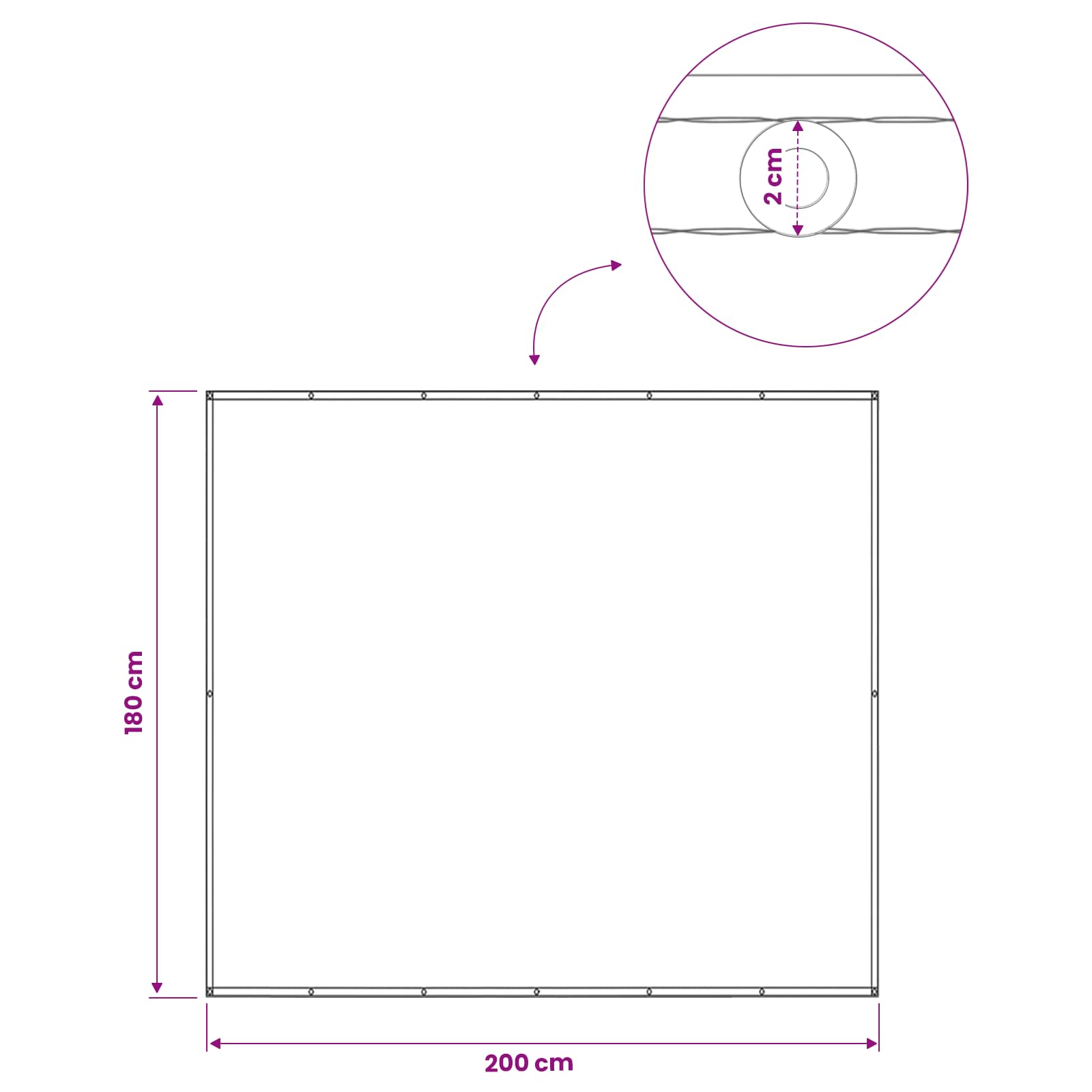 Balkon Privacy Scherm 180 x 200 cm Stof met PU-coating is nu te koop bij PeponiXL, paradijselijk wonen!