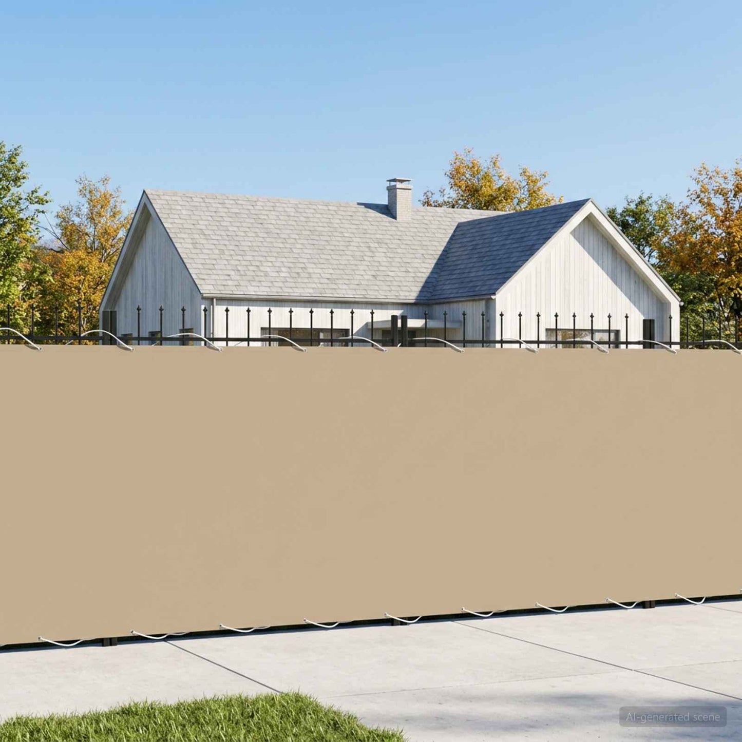 Balkon Privacy Scherm 180 x 300 cm Stof met PU-coating Beige is nu te koop bij PeponiXL, paradijselijk wonen!
