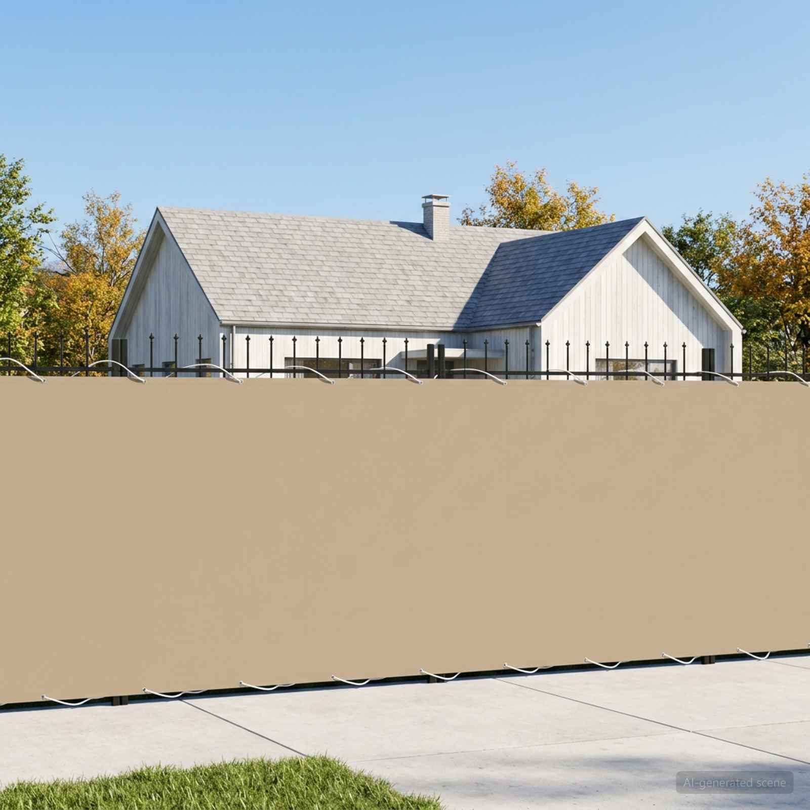 Balkon Privacy Scherm 180 x 300 cm Stof met PU-coating Beige is nu te koop bij PeponiXL, paradijselijk wonen!