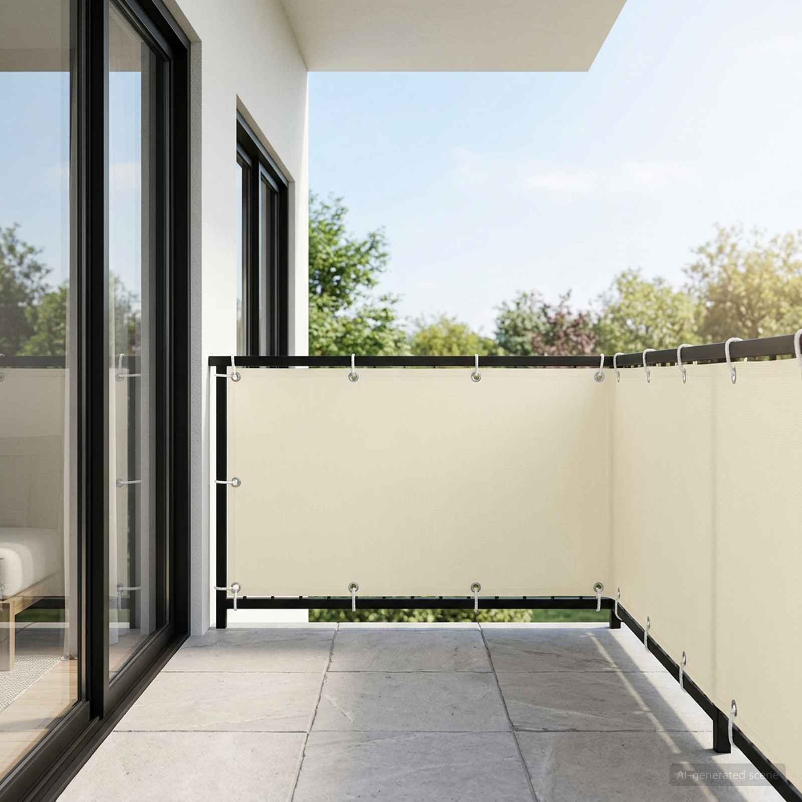 Balkon Privacy Scherm 150 x 500 cm Stof met PU-coating is nu te koop bij PeponiXL, paradijselijk wonen!