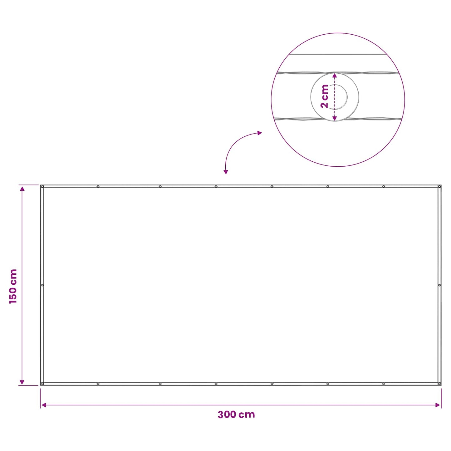Balkon Privacy Scherm 150 x 300 cm Stof met PU-coating is nu te koop bij PeponiXL, paradijselijk wonen!