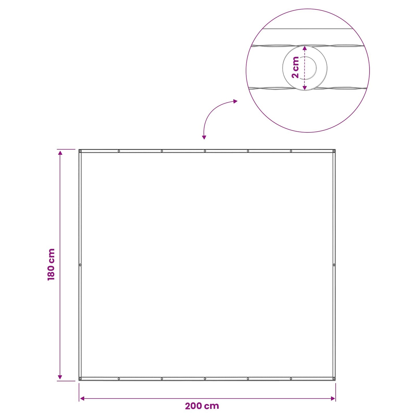 Balkon Privacy Scherm 180 x 200 cm Stof met PU-coating is nu te koop bij PeponiXL, paradijselijk wonen!