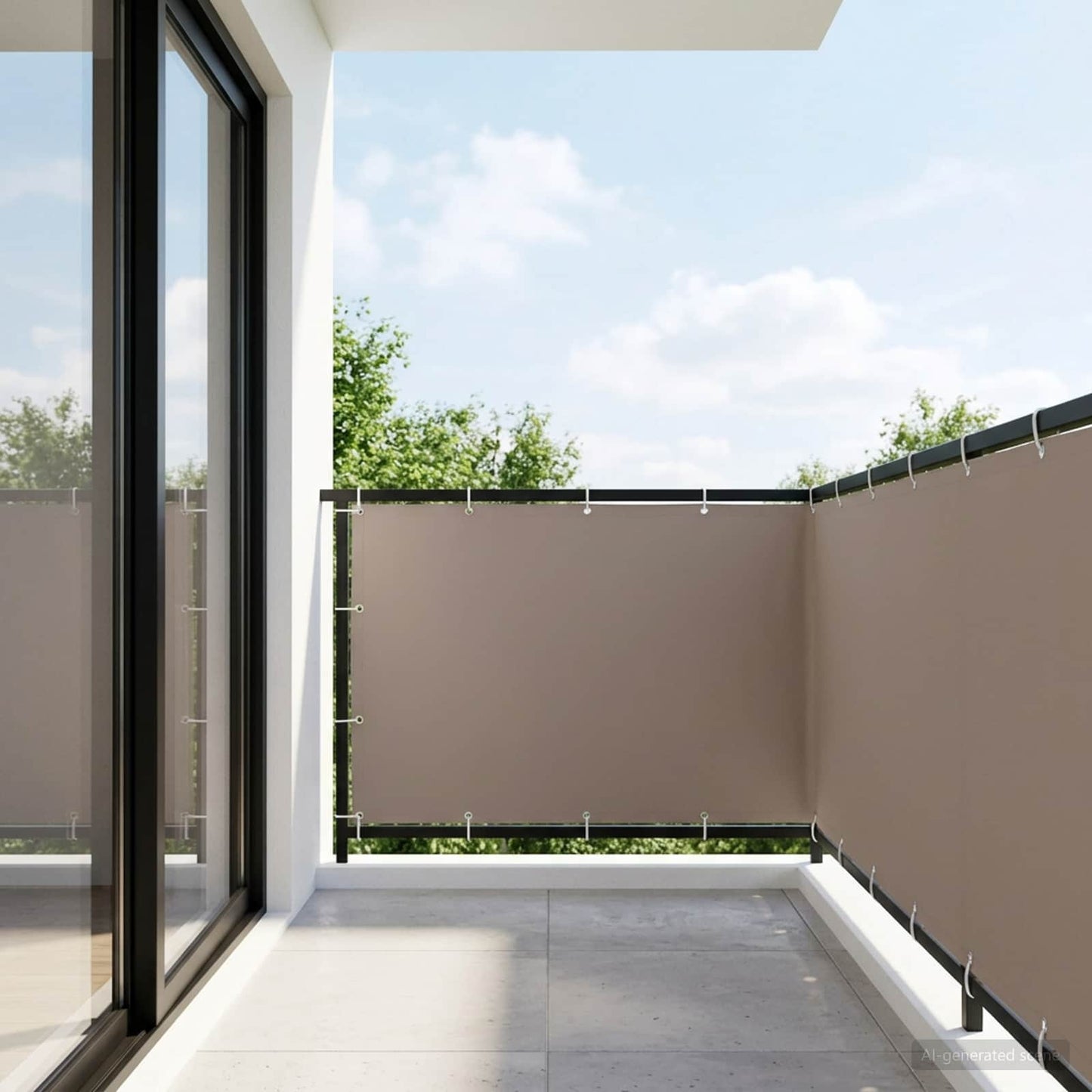 Balkon Privacy Scherm 150 x 400 cm Stof met PU-coating Taupe is nu te koop bij PeponiXL, paradijselijk wonen!