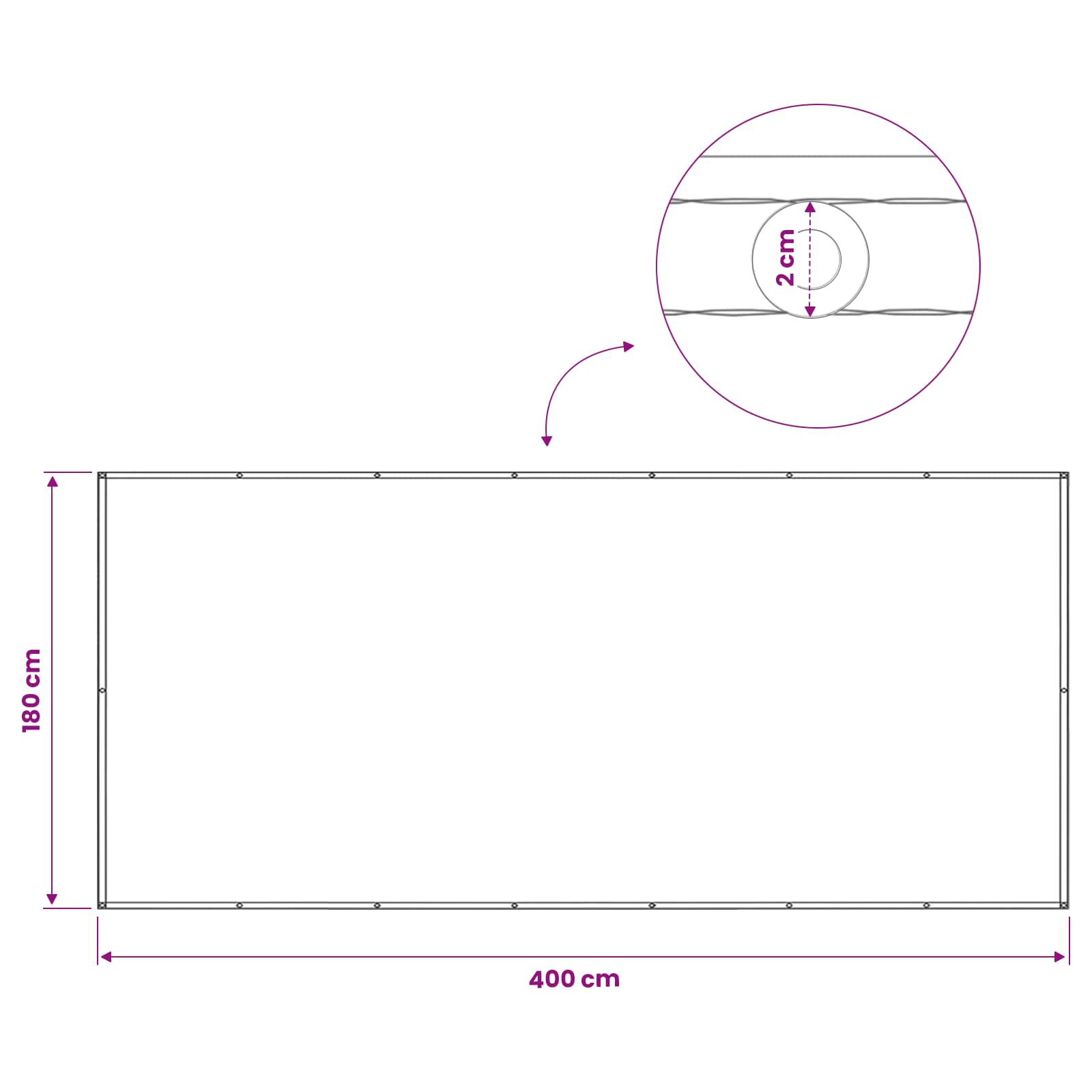 Balkon Privacy Scherm 180 x 400 cm Stof met PU-coating is nu te koop bij PeponiXL, paradijselijk wonen!