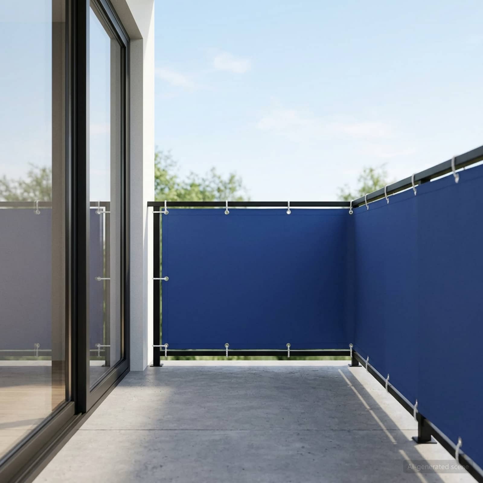 Balkon Privacy Scherm 150 x 800 cm Stof met PU-coating Blauw is nu te koop bij PeponiXL, paradijselijk wonen!
