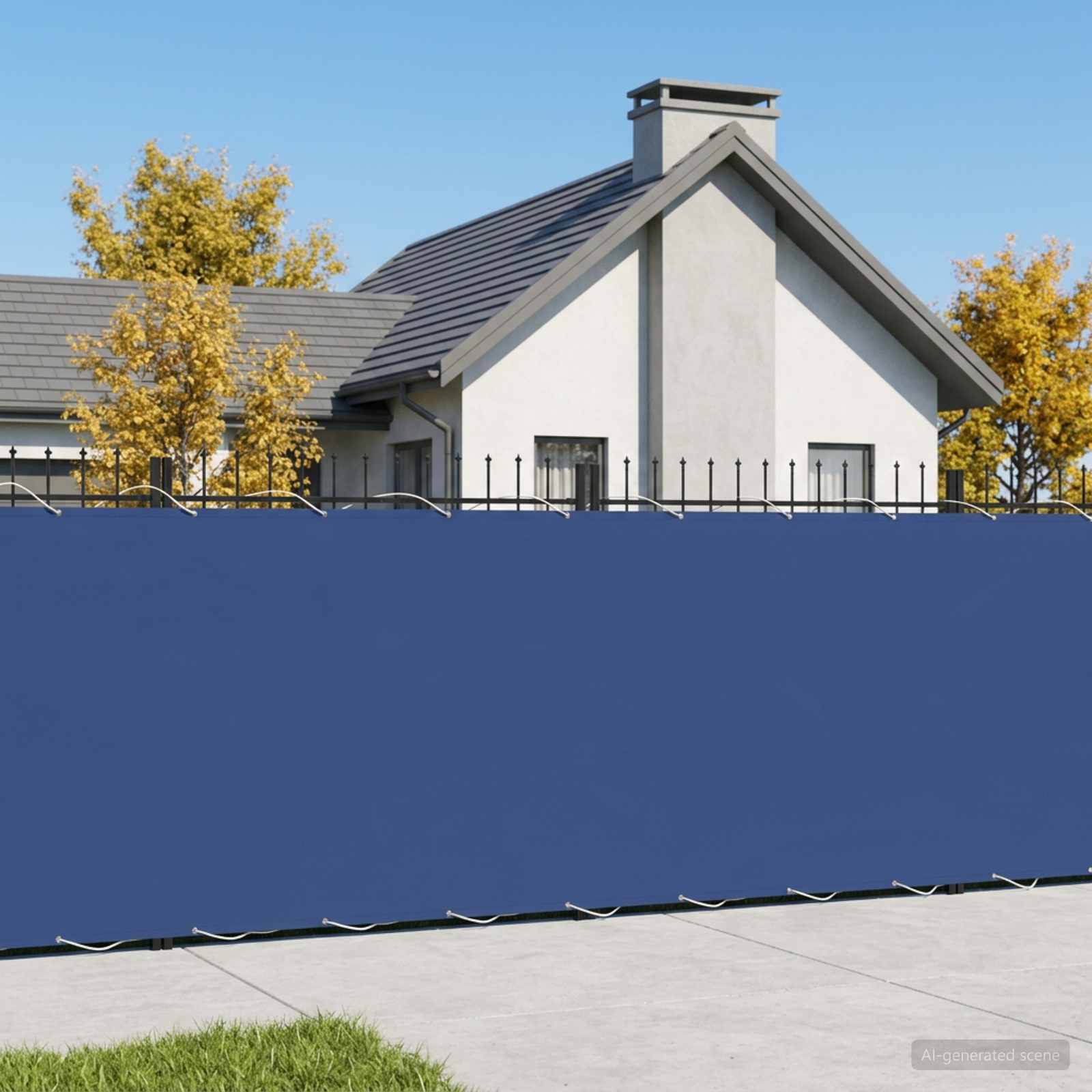 Balkon Privacy Scherm 150 x 800 cm Stof met PU-coating Blauw is nu te koop bij PeponiXL, paradijselijk wonen!